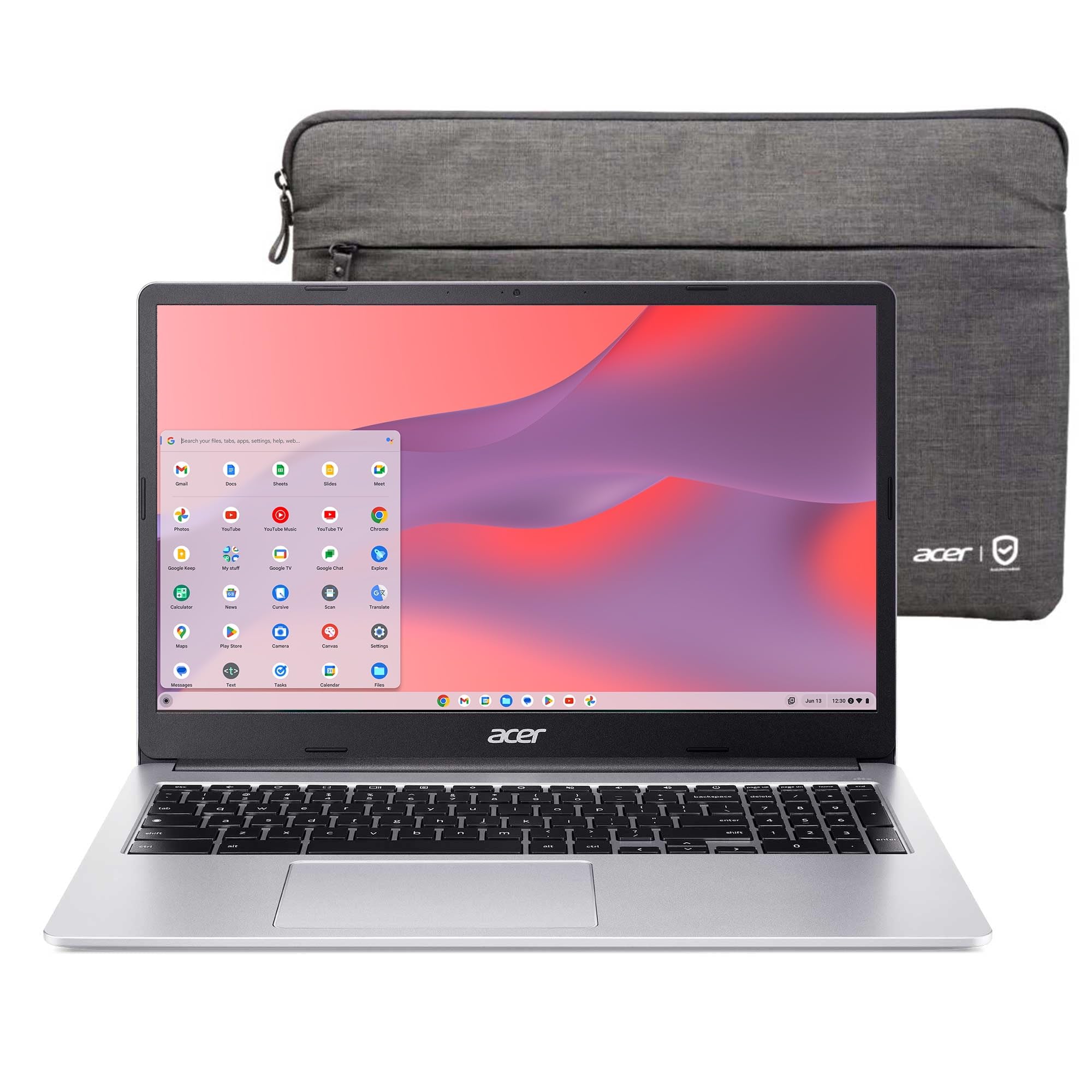 لپ تاپ ایسر Chromebook 315 15.6 اینچ FHD | Intel Celeron N4500 | گرافیک Intel UHD | وب‌کم داخلی | خواننده کارت حافظه microSD |  رنگ نقره ای | 4GB رم | 64GB SSD | سیستم عامل Chrome OS | باندل با 64GB فلش درایو USB