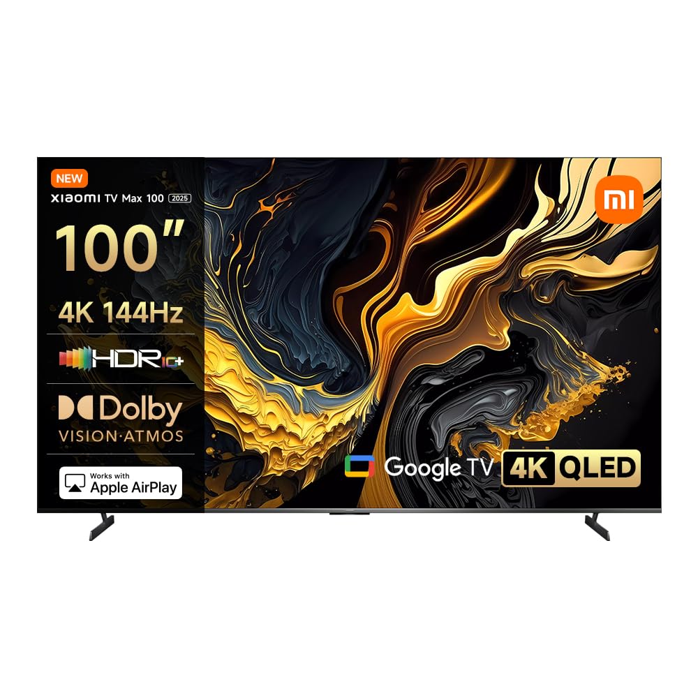 تلویزیون شیائومی مدل TV Max 100 2025 | نمایشگر 4K فوق بزرگ | نمایش کوانتوم دات | نرخ تازه‌سازی 144Hz، Dolby Vision® | Dolby Atmos®¹ | پردازنده هوش مصنوعی | Google TV™³ | 100 اینچ Max