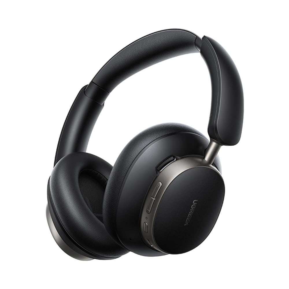 هدفون بی‌سیم UGREEN STUDIO PRO HiTune Max6، بازی‌های ۲۰ ساعته، کاهش دهنده نویز قابل تنظیم، صدای با کیفیت Hi-Res Bluetooth 6.0، هدفون‌های Over-ear، EQ سفارشی از طریق برنامه، هدفون‌های قابل تاشو و قابل واردشدن Max6 سیاه