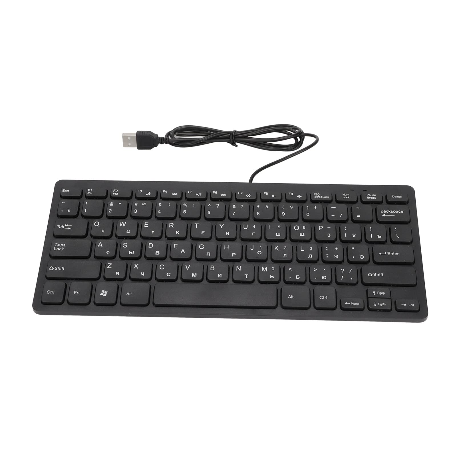 صفحه کلید بسیار نازک و کوچک Mute Ultra Thin Small با 78 کلید، برای دسکتاپ ها و لپ تاپ های یونیورسال با رابط Mini USB (روسی)، پلاگ اند پلی.