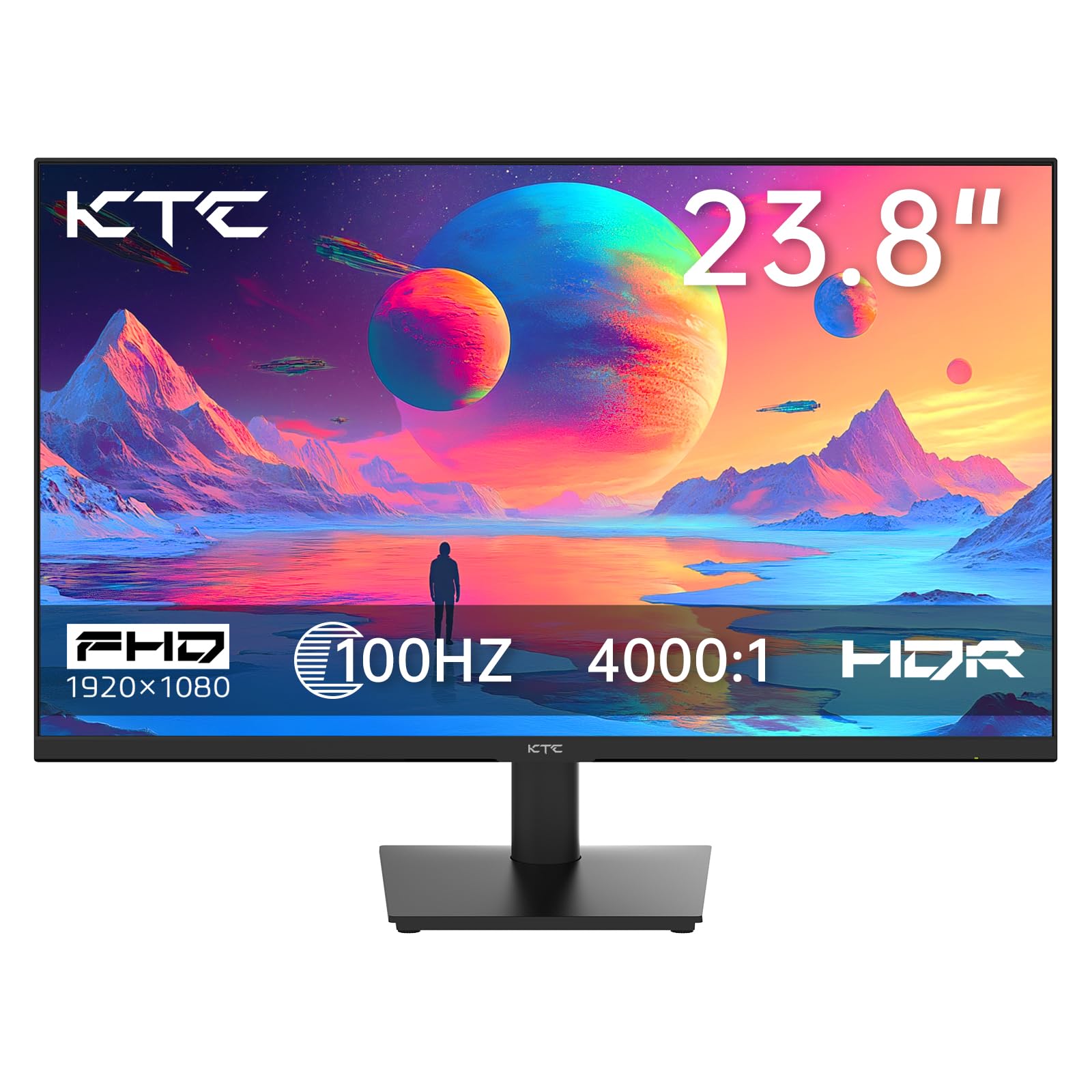 صفحه نمایش بازی 24 اینچ 1080P - 100Hz FreeSync با HDR10، قابل نصب بر روی VESA، قابل تنظیم شیب، طراحی ZeroFrame، پورت HDMI، VGA، پورت هدفون برای کار با PC، Office Work