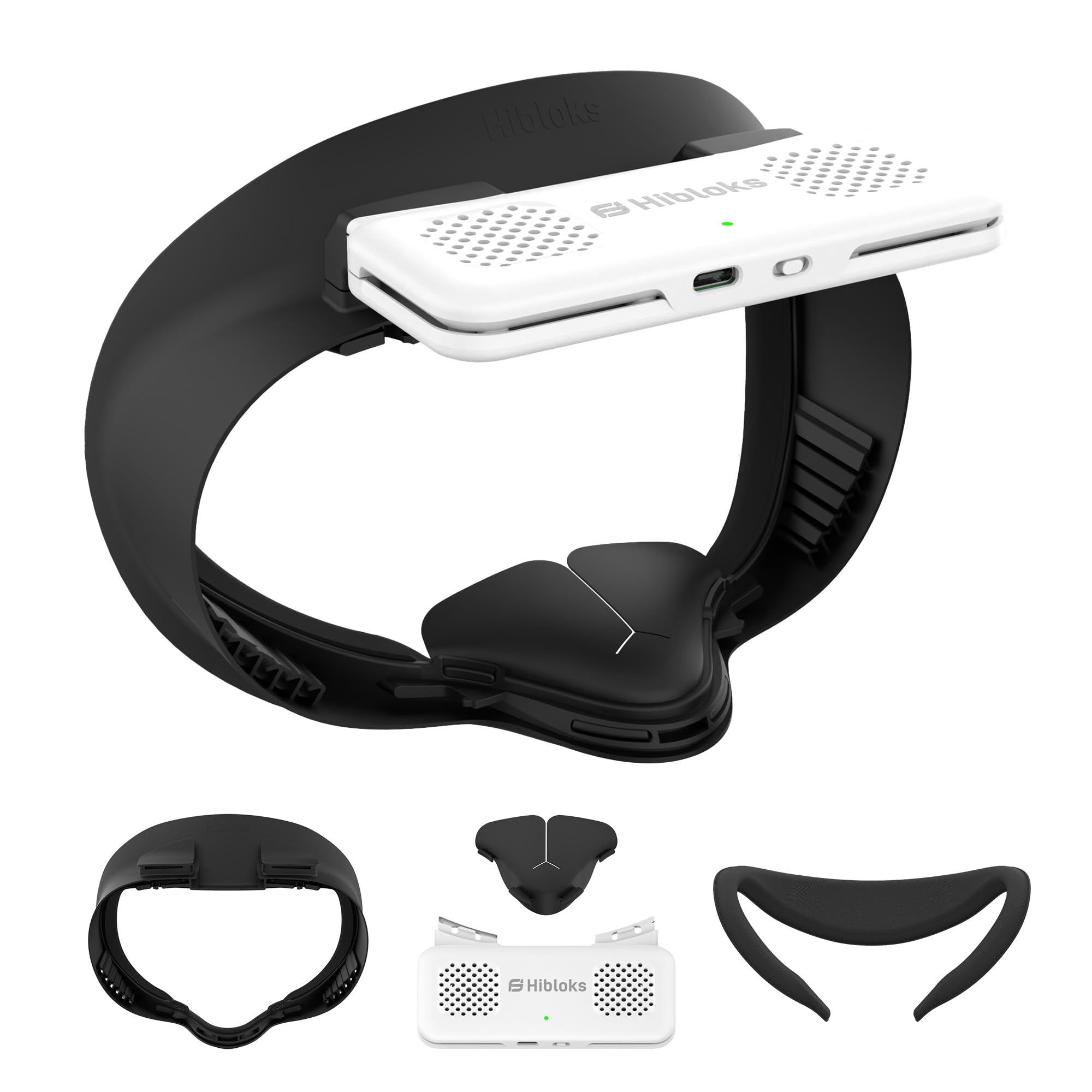 سبک آر‌سی هیبلوکس سازگار با ماسک خنک‌کننده فن Quest 3S برای لوازم جانبی Meta/Oculus Quest 3S، تهویه گردشی که مه زدایی عینک را از بین می برد (ملاین ازجنس ایساب مخملی) سیاه