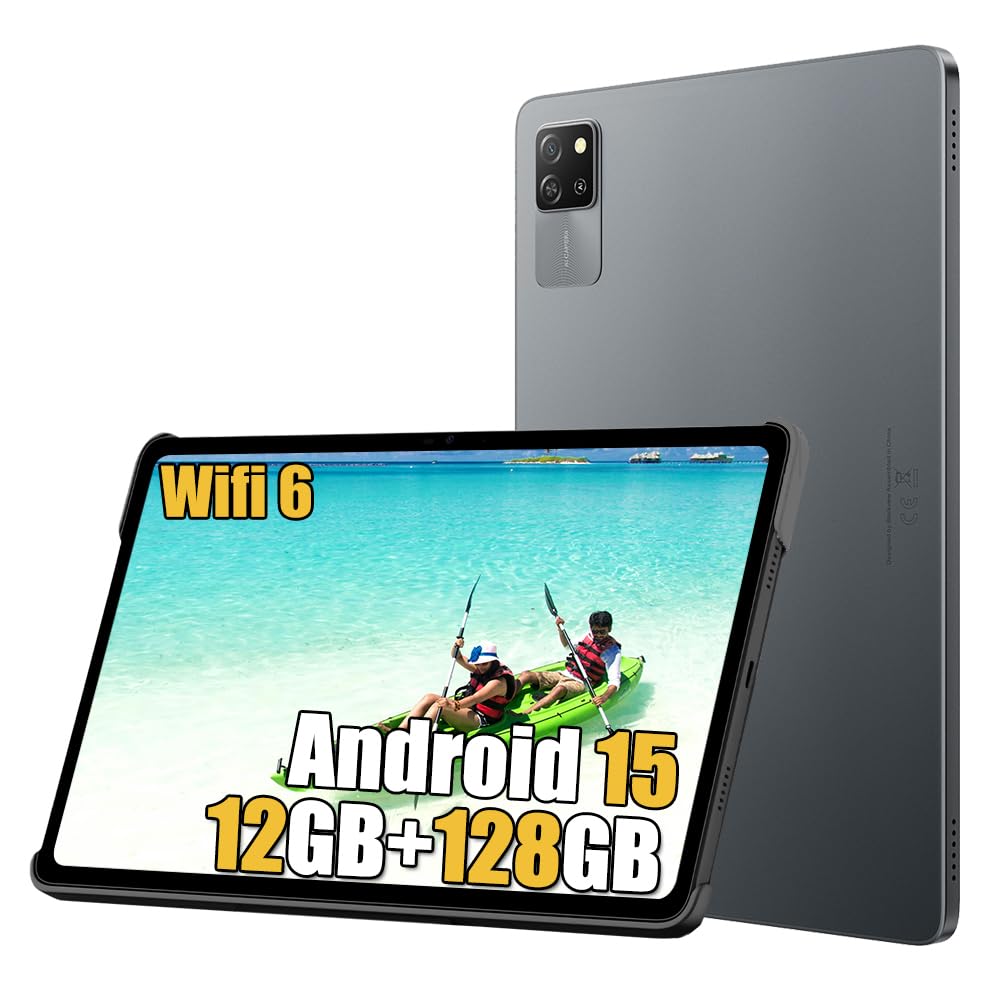 تبلت وای فای Blackview Tab 60 اندروید 15، 12 گیگابایت+128 گیگابایت+1 ترابایت تبلت TF 10.1 اینچ، 5100 میلی‌آمپر، هشت هسته‌ ای، 8 مگاپیکسل+5 مگاپیکسل، دو بلندگوی هوشمند دوکاره، OTG/GPS/BT5.3/WiFi 6، مشکی