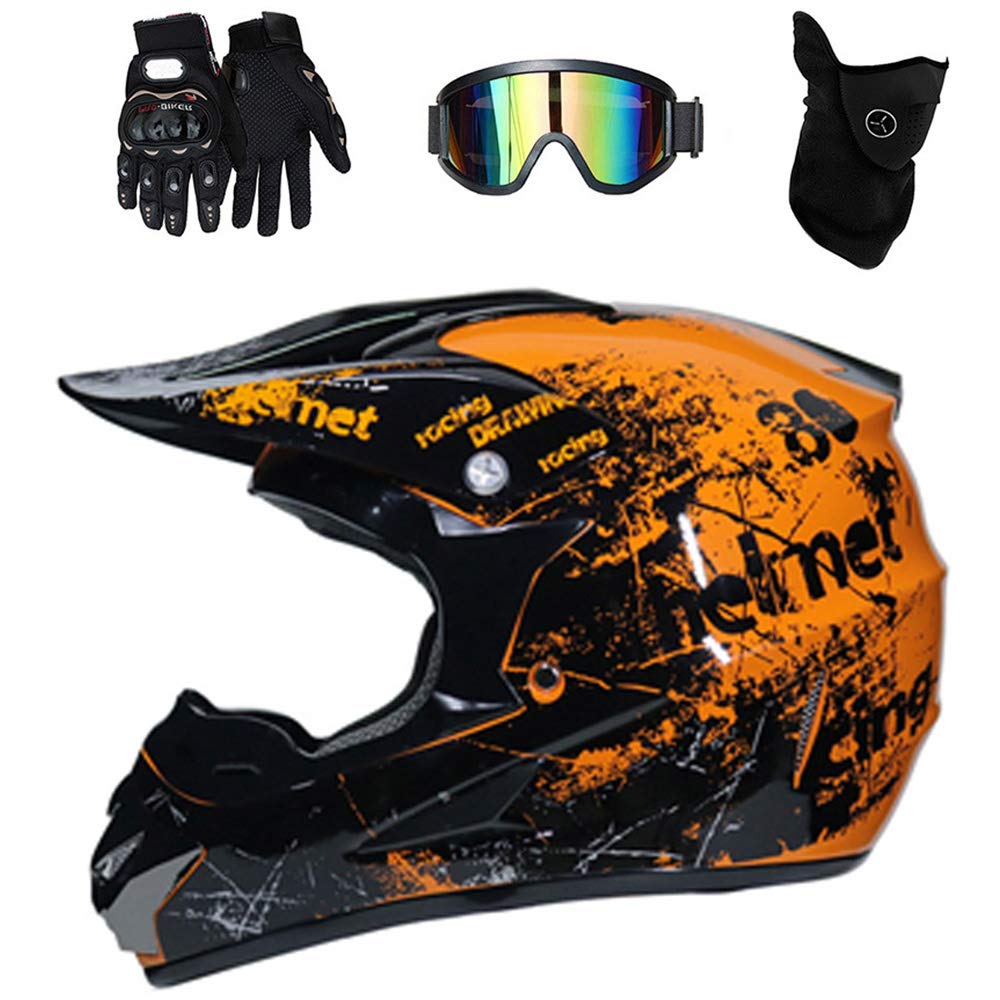 کلاه موتورسواری Dirt Bike، (اندازه L) کلاه موتورچرخه Off-Road کلاه موتور سنتی DOT Certified کلاه موتورسیکلت ATV کلاه موتوکراس حرفه‌ای کلاه موتورسواری با رویه کلاه مسابقه موتوکراس مقاومTRANSLATION_END