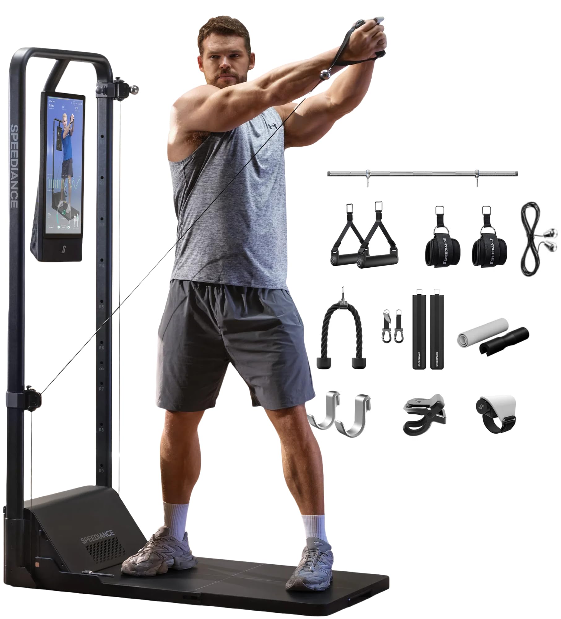 تجهیزات تمرینی منزل هوشمند Gym Monster 2، دستگاه تمرین خانگی قدرت‌مند با هوش مصنوعی به‌روزرسانی شده، دستگاه تمرینی چندکاره Smith Machine، تجهیزات تمرینی تقویتی بدن کامل، ایستگاه تمرین همه‌کاره