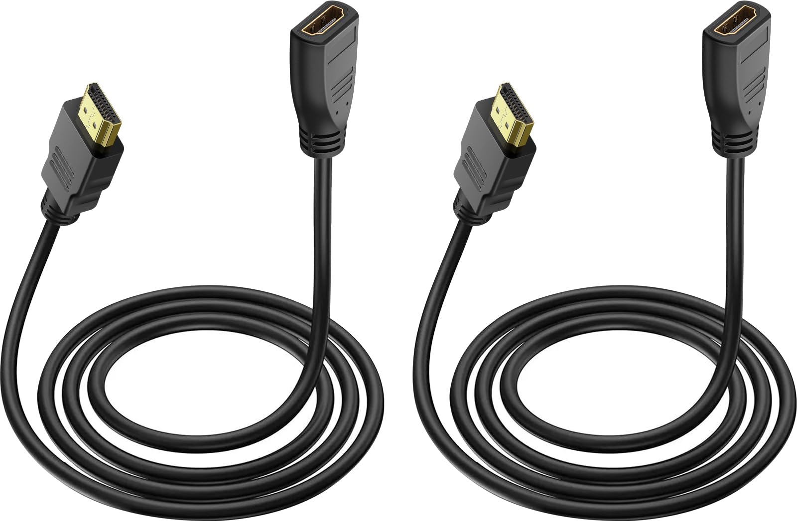 کابل تقویت‌کننده HDMI SAISN با طول ۶ فوت، ۲ عدد کابل آداپتور HDMI برای تلویزیون، مانیتور، کامپیوتر شخصی، لپ‌تاپ، پروژکتور