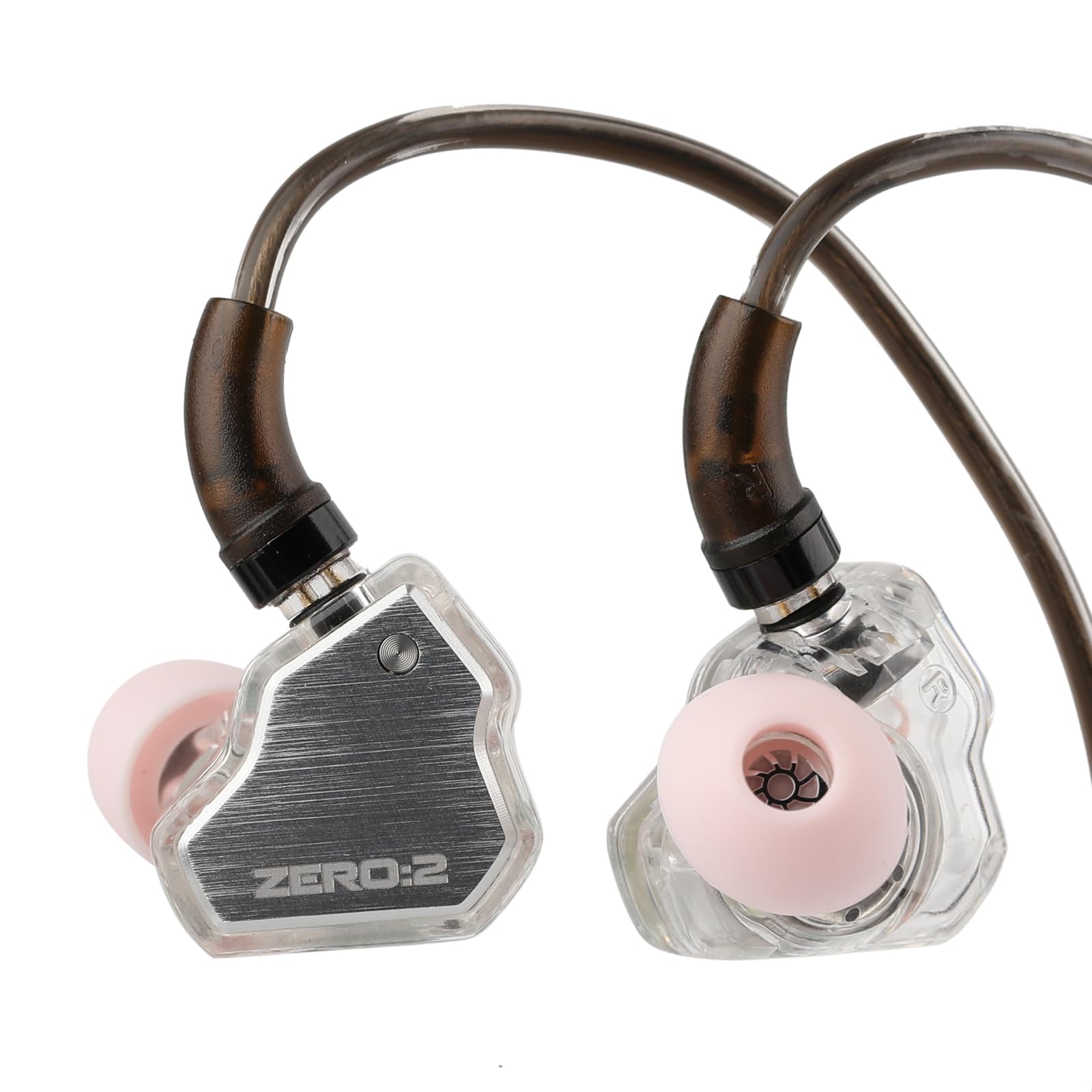 گوش گیری Linsoul 7Hz x Crinacle Zero:2، درایور داینامیک 10 میلیمتری به روز شده، گوش دادن با سیم، هدفون های گیمینگ، کابل OFC با میکروفون برای موزیسین (نقره ای)