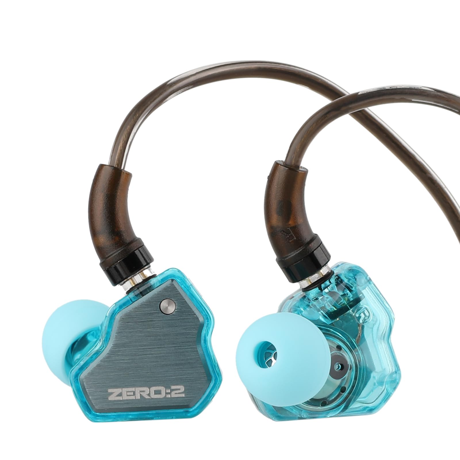 گوش دادن in Ear Monitor هفت Hertz x Crinacle Zero:2, درایور پویا ۱۰ میلیمتری به روز شده، گوشی های گوشی سیمی، گوشی های گیمینگ، با کابل OFC برای موزیسین (با میکروفون، آبی) با میکروفون آبی