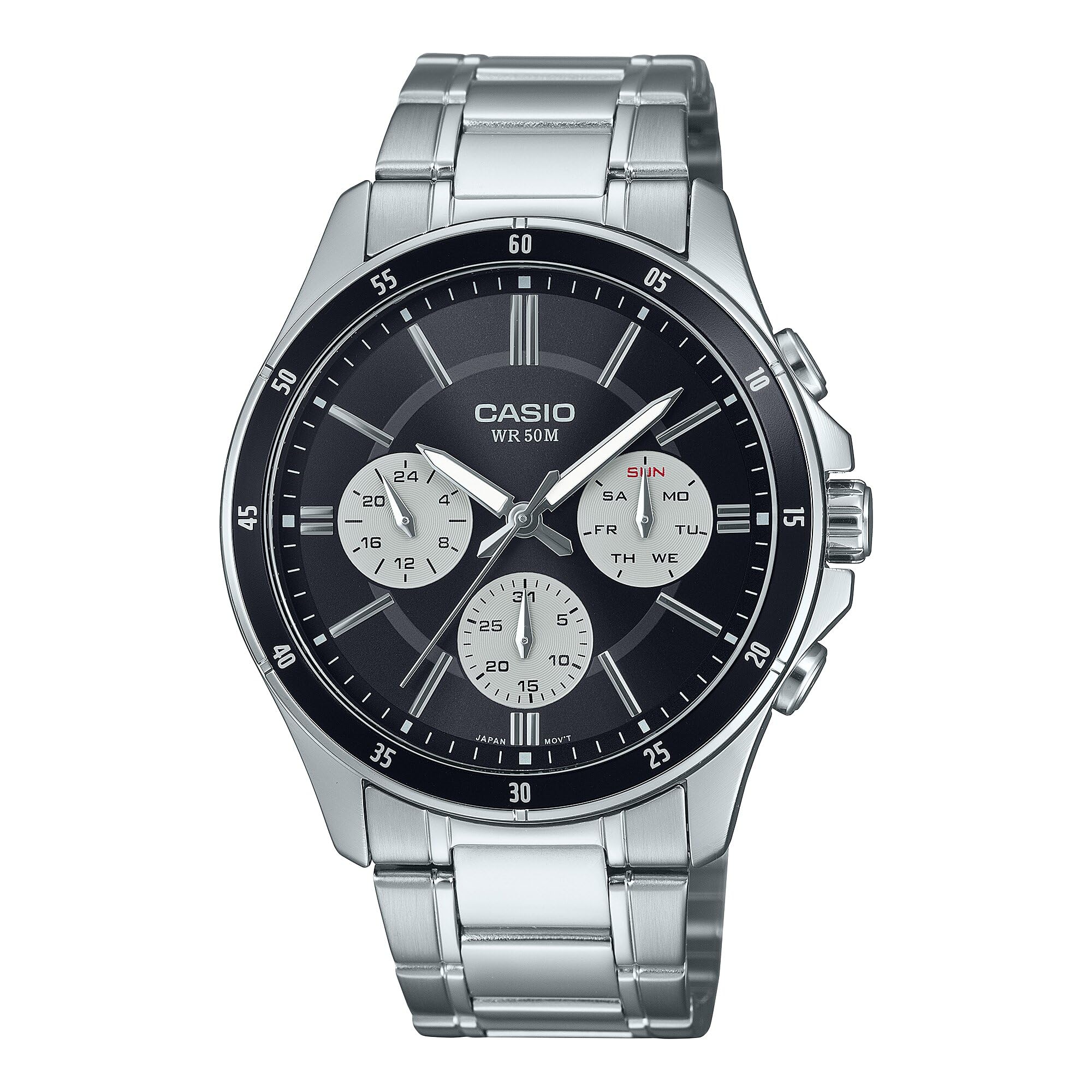 ساعت Casio - مدل MTP-1374D-1A3VDF، نقره ای، یک سایز، دستبند