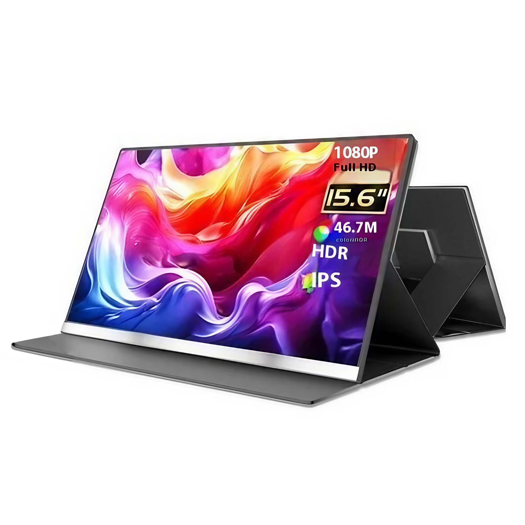 مانیتور قابل حمل V2COM 15.6 اینچ، نمایشگر Full HD 1080P IPS با حاشیه باریک بسیار نازک، پورت USB-C و HDMI، صفحه مات ضد چربی، محافظت‌کننده داخلی دارد، مانیتور خارجی سبک برای لپتاپ