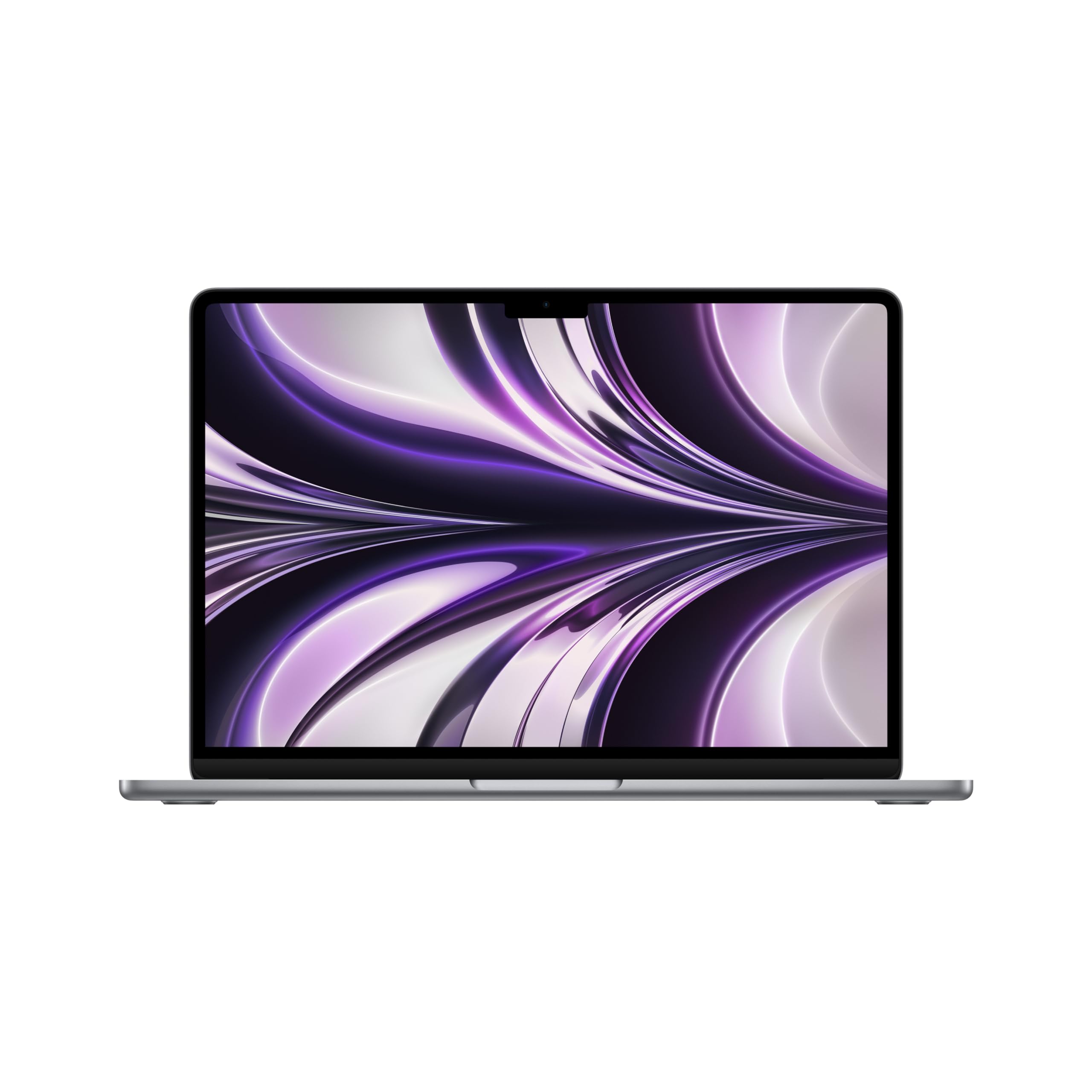 لپ‌تاپ Apple MacBook Air مدل ۲۰۲۲ با تراشه M2: نمایشگر ۱۳.۶ اینچی Liquid Retina، حافظه یکپارچه ۱۶ گیگابایت، حافظه داخلی SSD به‌حجم ۲۵۶ گیگابایت، صفحه‌کلید با نور پس‌زمینه، دوربین FaceTime HD با وضوح ۱۰۸۰p. سازگار با iPhone و iPad. رنگ: Space Gray. زبان: انگلیسی.