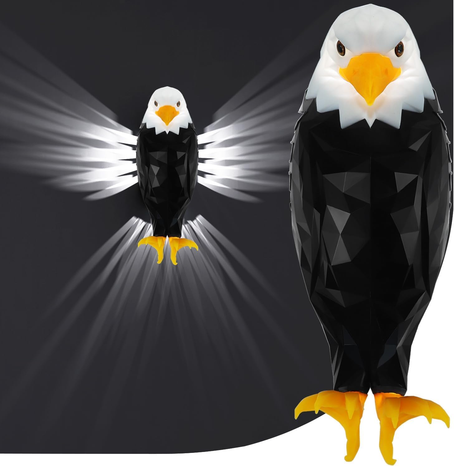 لامپ دیواری Supreouts Bald Eagle، چراغ شب آمریکایی با کنترل از راه دور، لامپ دیواری مغناطیسی برای اتاق خواب، اتاق نشیمن، پذیرایی، با امکان استفاده از باتری و شارژر قابل جدا شدن