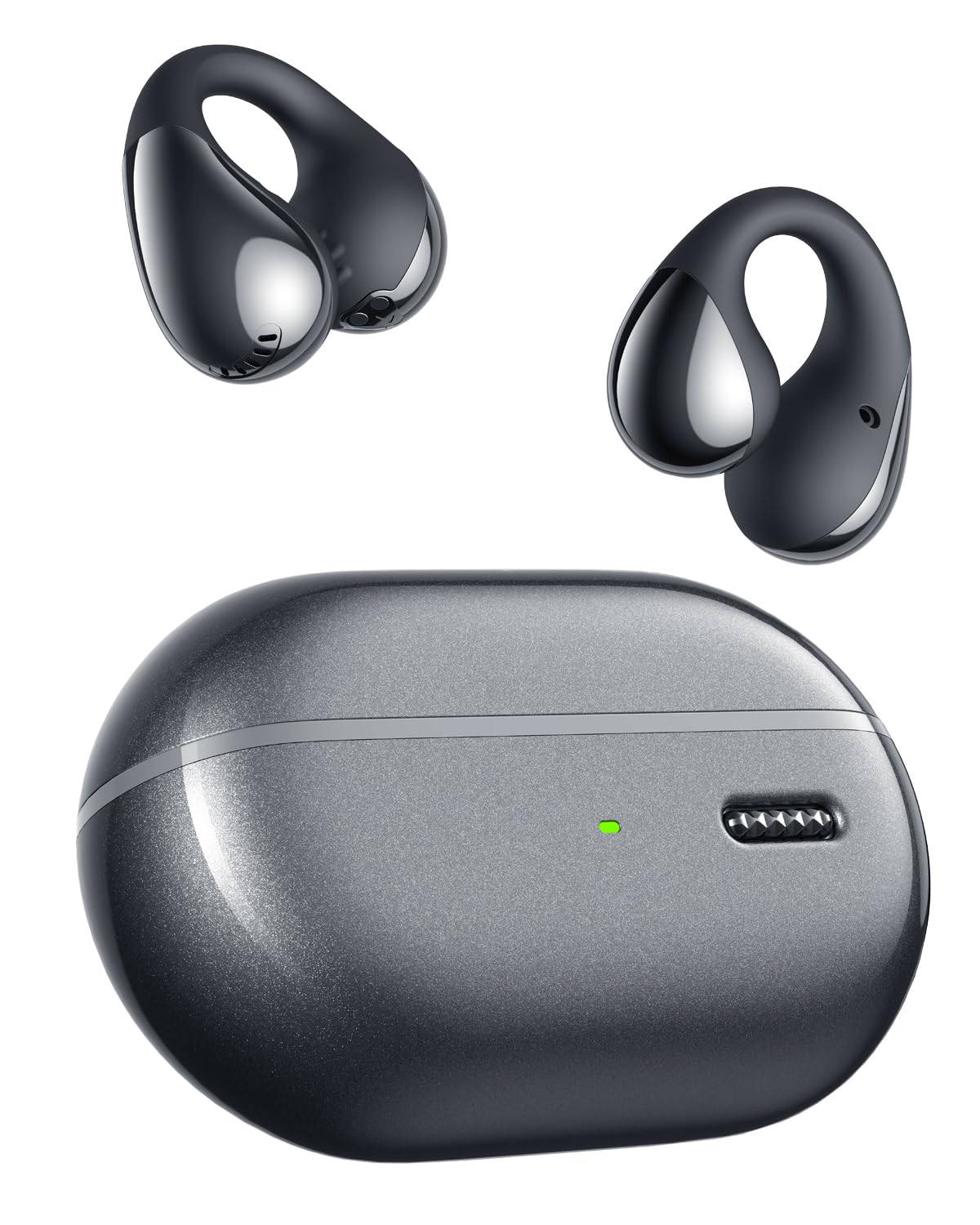 SoundPEATS PearlClip Pro Ear Clip Earbuds, Open-Ear Wireless Earphones Bluetooth 5.4 with Mic, IPX5 Waterproof, Clip On Headphones 24 Hours Playtime, APP Control for Runing/Cycling/Fiteness Black