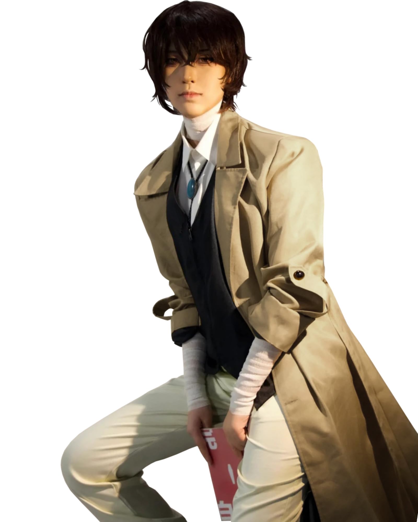 لطفا. لباس Bungo Stray Dogs Cosplay Dazai Osamu برای طرفداران انیمه، بزرگسالان، نوجوانان، کوزپلیرها، کارناوال، مهمانی، جنس مختلط، همه سنین زرد · Dazai Osamu XXL