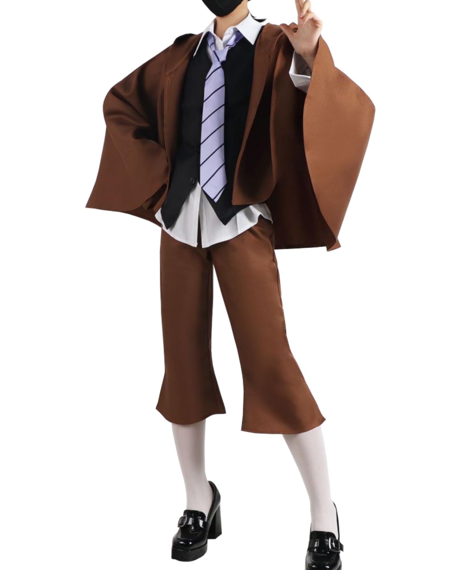 لباس Bungo Stray Dogs Cosplay Dazai Osamu برای طرفداران انیمه، بزرگسالان، نوجوانان، کوزپلیرها، جشنواره، مهمانی، نامشخص، تمام سنین قهوه‌ای · ادوگاوا رامپو