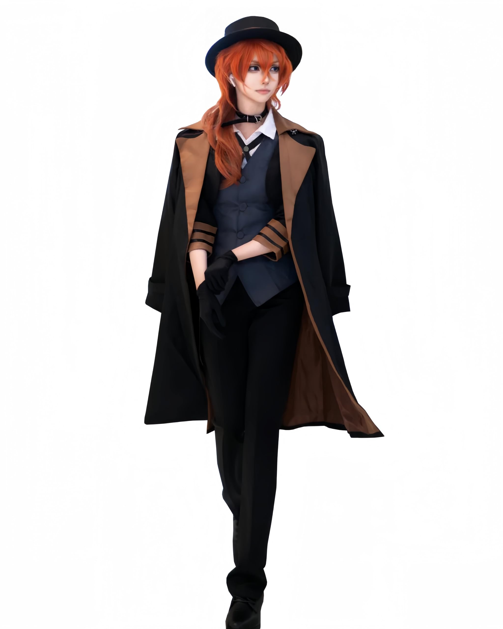 Bungo Stray Dogs Cosplay Dazai Osamu Costume for Anime Fans, Adults, Teens, Cosplayers, Carnival, Party, Unisex, All Ages Black · Chuya Nakahara XL
