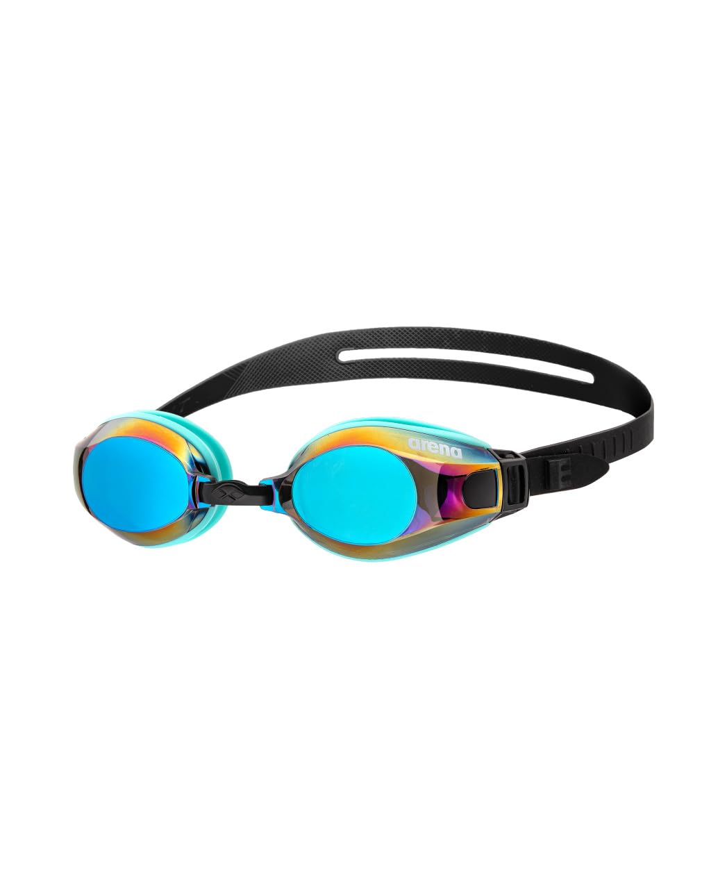 کلاه شنا Zoom X-Fit Mirror بزرگسالان، کلاه شنا یکجنسی با لنزهای وسیع، محافظت UV، پلکان بینی قابل تنظیم، تولید سیلیکون، لنزهای ضد مه برای آبی سنگین مشکی SW4