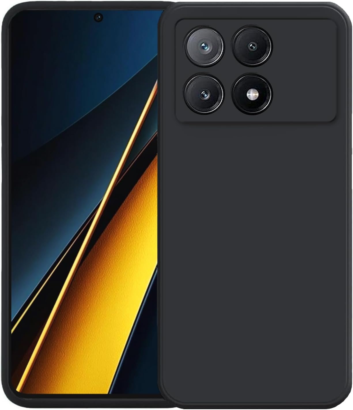 پوشش عقب نرم و انعطاف پذیر TPU ZEGE برای Xiaomi Poco F6 Pro، مدل مشکی مات، پوشش محافظ لاستیکی با حس دست راحت، جنس با کیفیت برتر برای Poco F6 Pro (مشکی)
