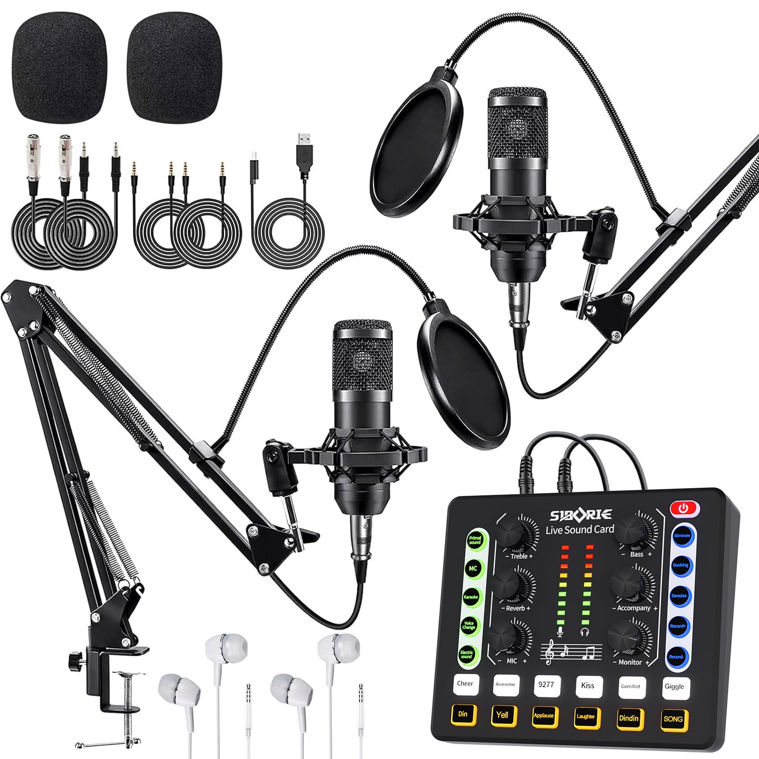 مجموعه تجهیزات پادکست Reddyds M8 برای ۲ نفر، میکسر DJ با باندل میکروفون پادکست BM800 استودیویی کاندنسر کاملاً مناسب برای پادکست، ضبط، خوانندگی، زنده‌ی TikTok، ولاگ زنده، استریمینگ و بازی‌های ویدیویی