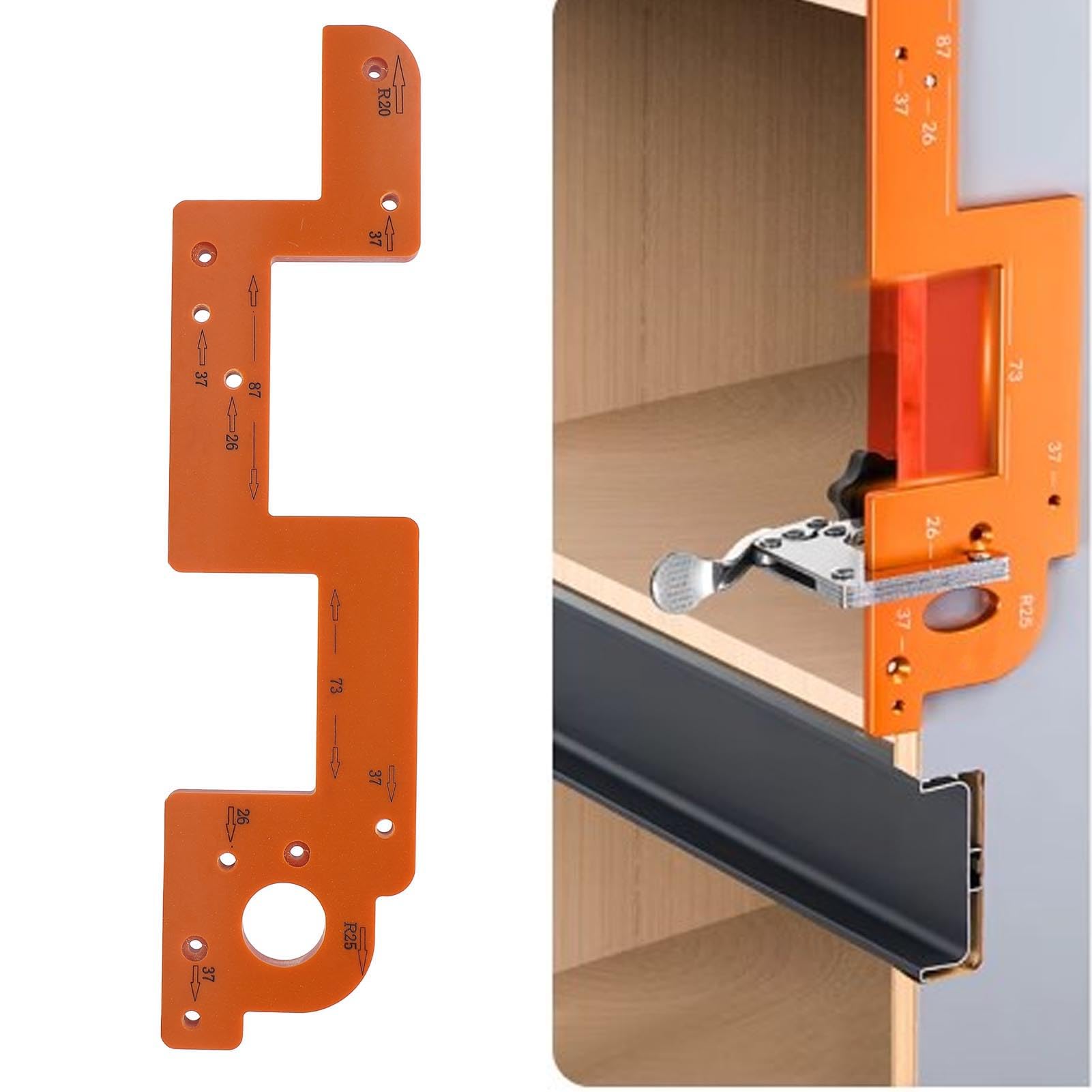 سردی جیاوو ARC ابزار کمکی یار بریدن، قالب بریدن کابینت، قالب پوزیشن درب کابینت، قالب قرار گیری کابینت برای کار با چوب (8 میلیمتر)