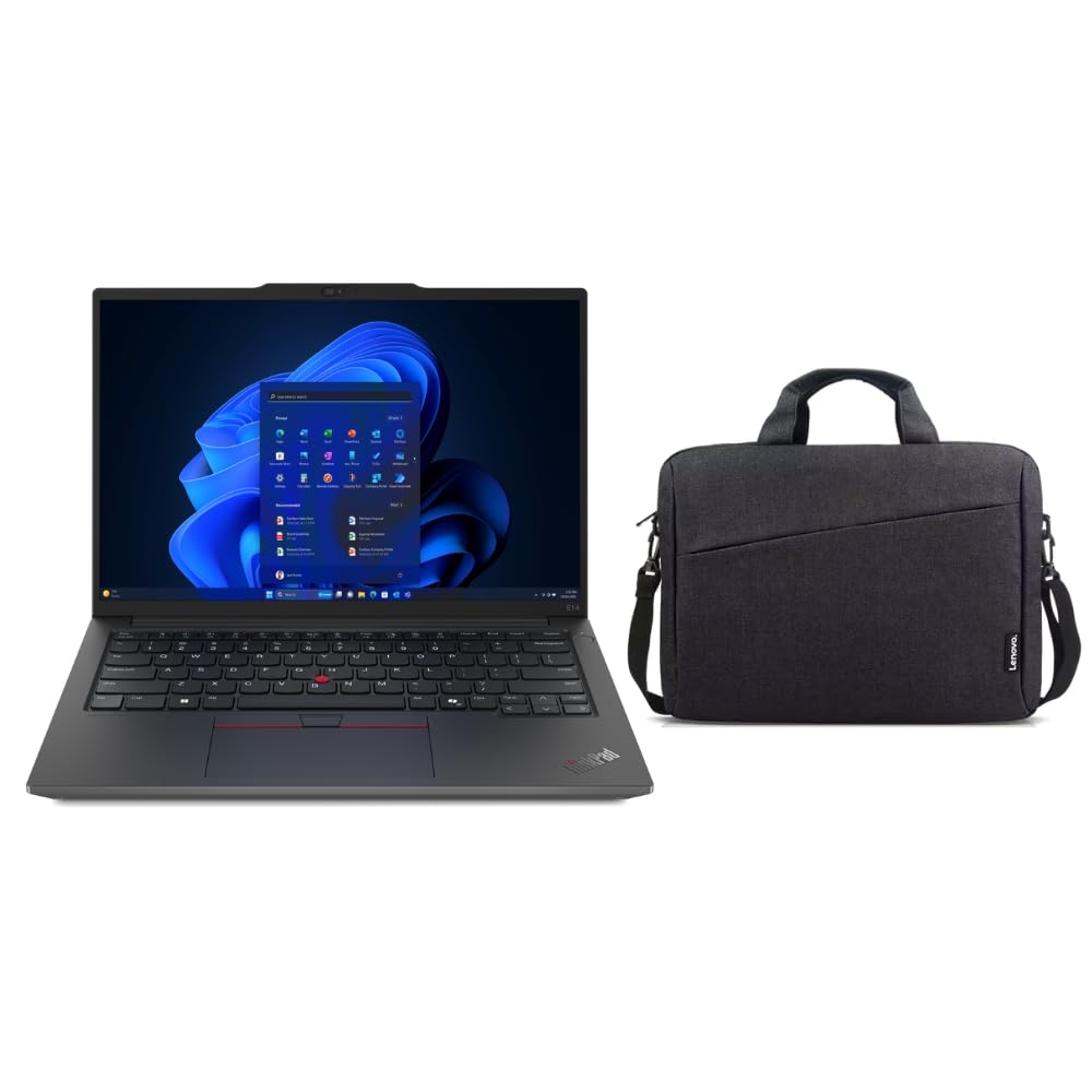 لپ‌تاپ تجاری لنوو ThinkPad E14 G6 با صفحه نمایش 14 اینچی WUXGA، اینتل آلترا 7-155H 16C با هوش مصنوعی، 16 گیگابایت رم DDR5، 1 ترابایت حافظه جامدSSD، صفحه کلید با نور پس‌زمینه، اثرانگشت، ویندوز ۱۱ پروفشنال، رنگ مشکی + کیف لپ‌تاپ 15.6 اینچی لنوو