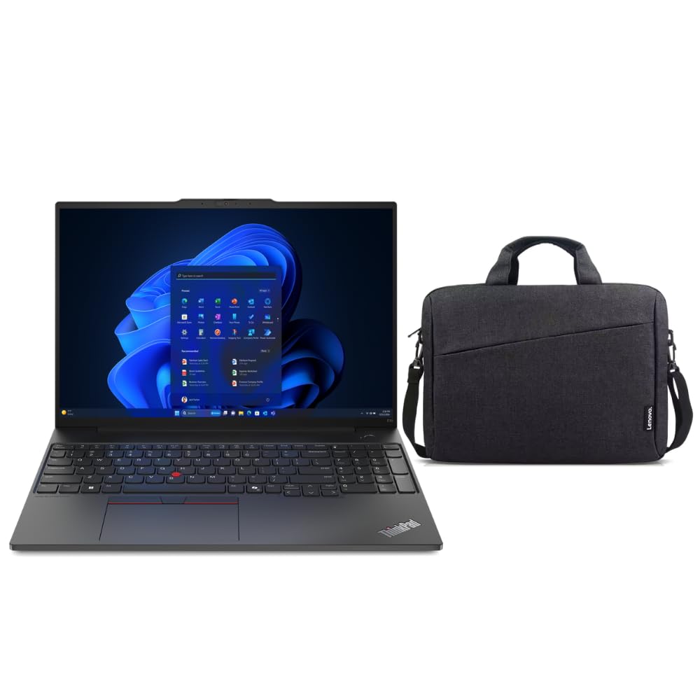 لپ تاپ تجاری لنوو Thinkpad E16 G2 با صفحه نمایش 16 اینچ FHD، پردازنده اینتل Core Ultra 7 155H با هوش مصنوعی، 16GB رم DDR5، 1TB حافظه داخلی SSD، اثر انگشت، صفحه کلید با نور پس زمینه، ویندوز 11 Pro + کیف لپ تاپ 15.6 اینچ (دارای یک سال گارانتی)(ارتقاء یافته)