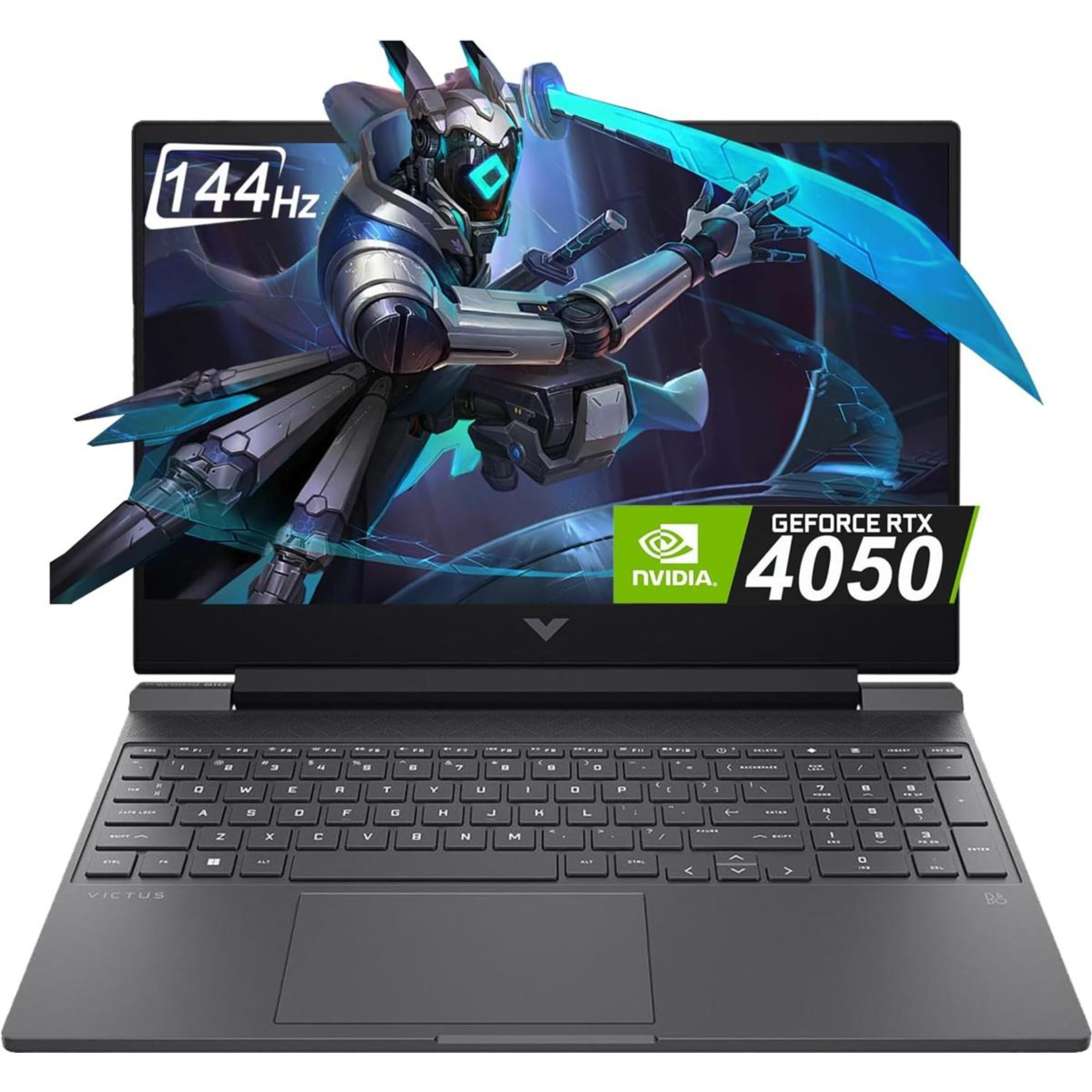 لپ تاپ بازی HP Victus 15 FA2701WM، 15.6 اینچ، پردازنده Intel Core i5-13420H، 16 گیگابایت رم DDR4، 512 گیگابایت حافظه SSD، صفحه نمایش 15.6 اینچ FHD IPS 144Hz، گرافیک NVIDIA RTX 4050 با حافظه 6 گیگابایت، صفحه کلید پشتیبانی شده توسط نور LED، ویندوز 11، رنگ نقره ای میکا