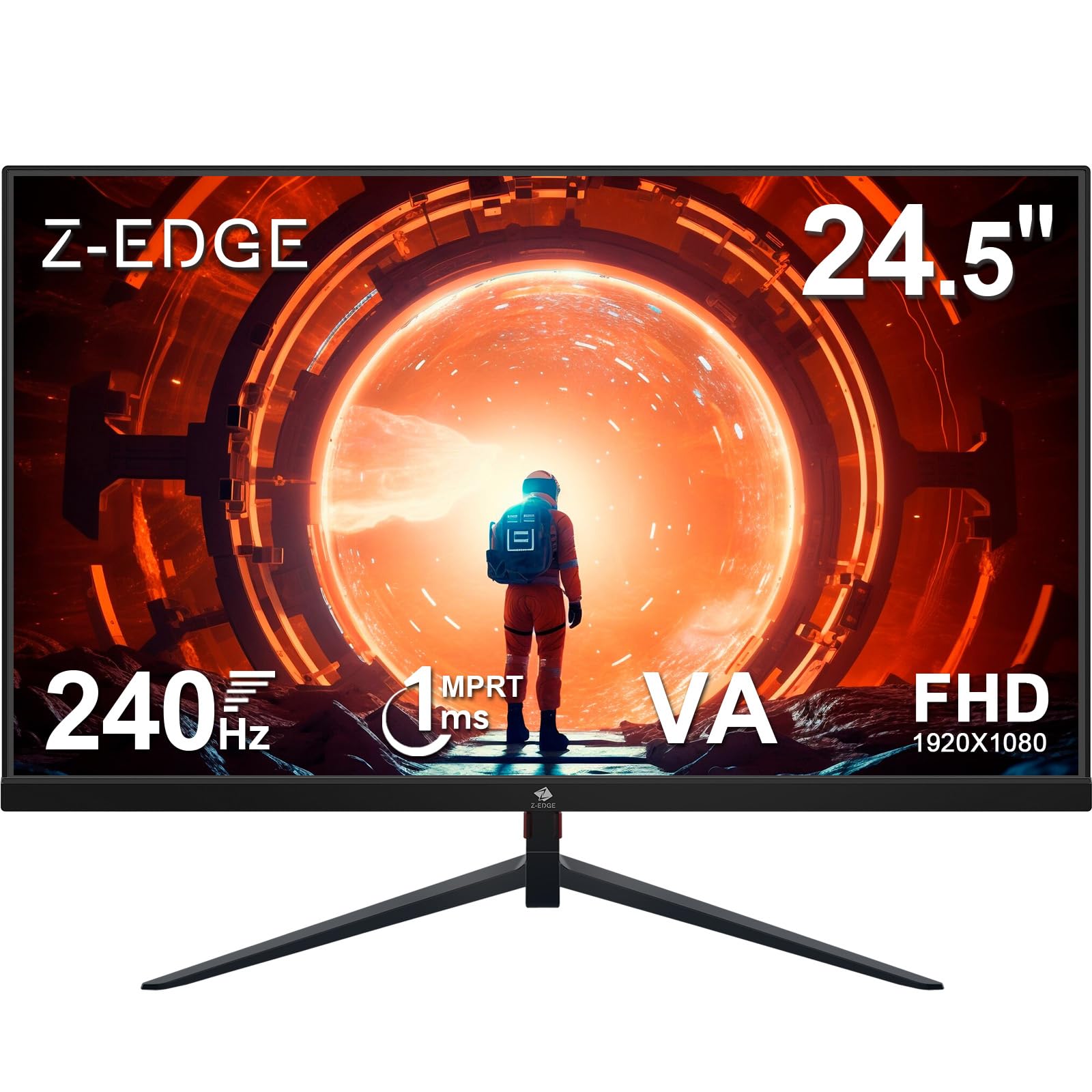 مانیتور Z-Edge PC Gamer 25 اینچی با نرخ تازه‌سازی 240Hz، زمان پاسخ 1 میلی‌ثانیه، فناوری FreeSync، صفحه نمایش FHD 1080P با کابل HDMI، روشنایی 350cd/m²، فناوری VA، HDMI2.0 * 2 و DP1.4، استاندارد VESA 75 * 75 میلی‌متر، sRGB 99%، زاویه دید 178°، قابلیت تنظیم tilt 27 اینچی با نرخ تازه‌سازی 240Hz