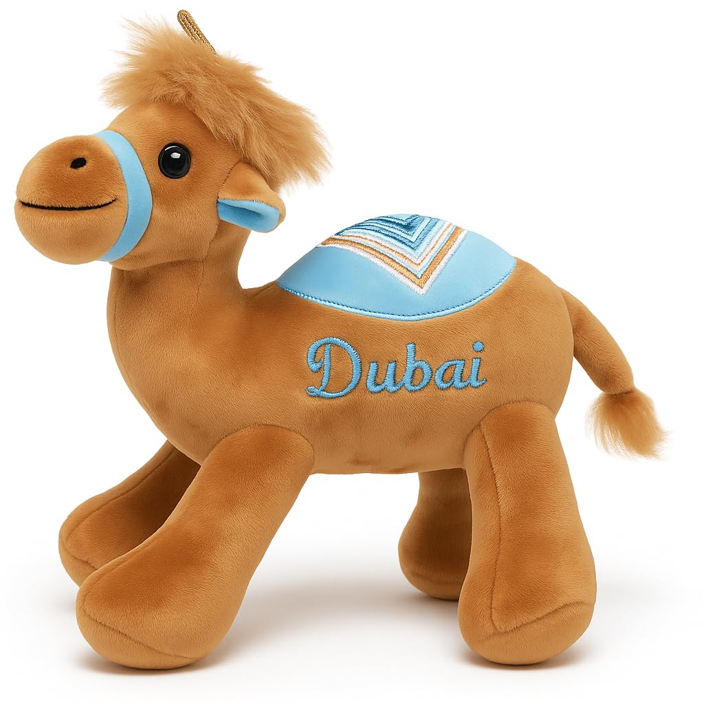 FITTO Stuffed Camelus Plush Toy - یک اسباب بازی پلاش طرح شتر نرم و دوست داشتنی برای کودکان و نوزادان، با طراحی پارچه پنبه ای مقاوم، ایده آل برای وقت بازی، تزئینات اتاق و اسباب بازی جمع آوری شده (اسباب بازی شتری 16 سانتیمتر - قهوه ای 1)