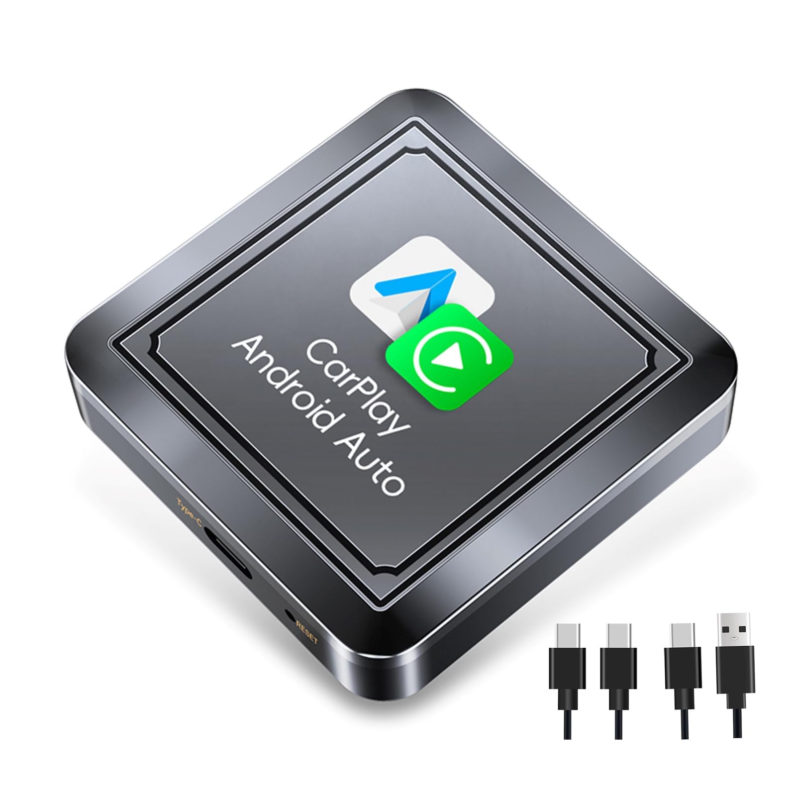 Azonee 2 در 1 برای آداپتور بی‌سیم اپل کارپلی و آداپتور بی‌سیم اندروید اتومبیل، به‌روزشده تازه، سیستم دوگانه، پلاگ و پلی، پایدار بدون تاخیر، آفلاین نیست، مناسب برای تلفن‌های آیفون و اندروید