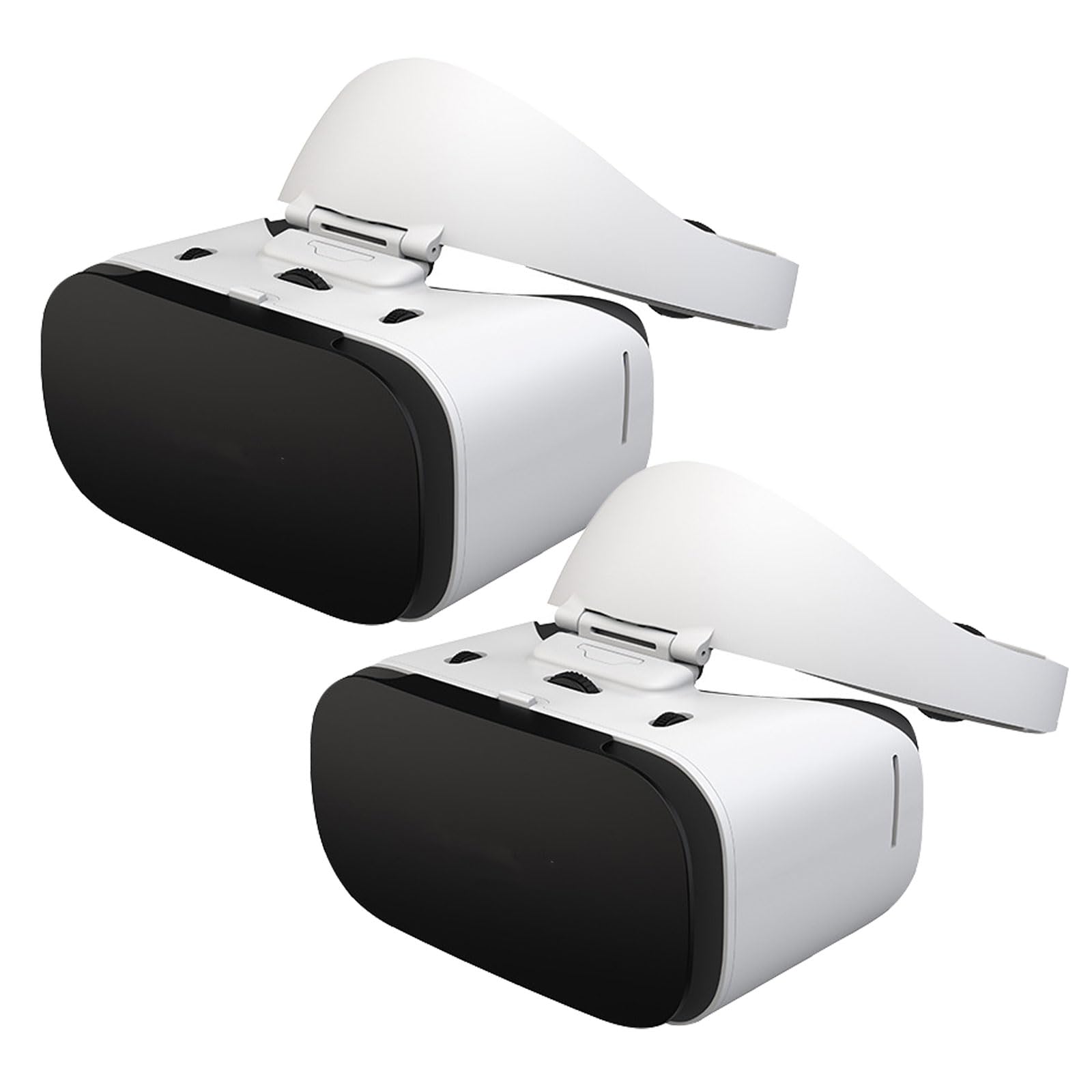 گوشی واقعیت مجازی VR برای تلفن هوشمند با ۱۰۰ تجربه، عینک واقعیت مجازی VR با لنزهای ضد بازتاب، مناسب برای تلفن‌های همراه ۴.۷-۶.۷ اینچی، بند سر قابل تنظیم (2 عدد)