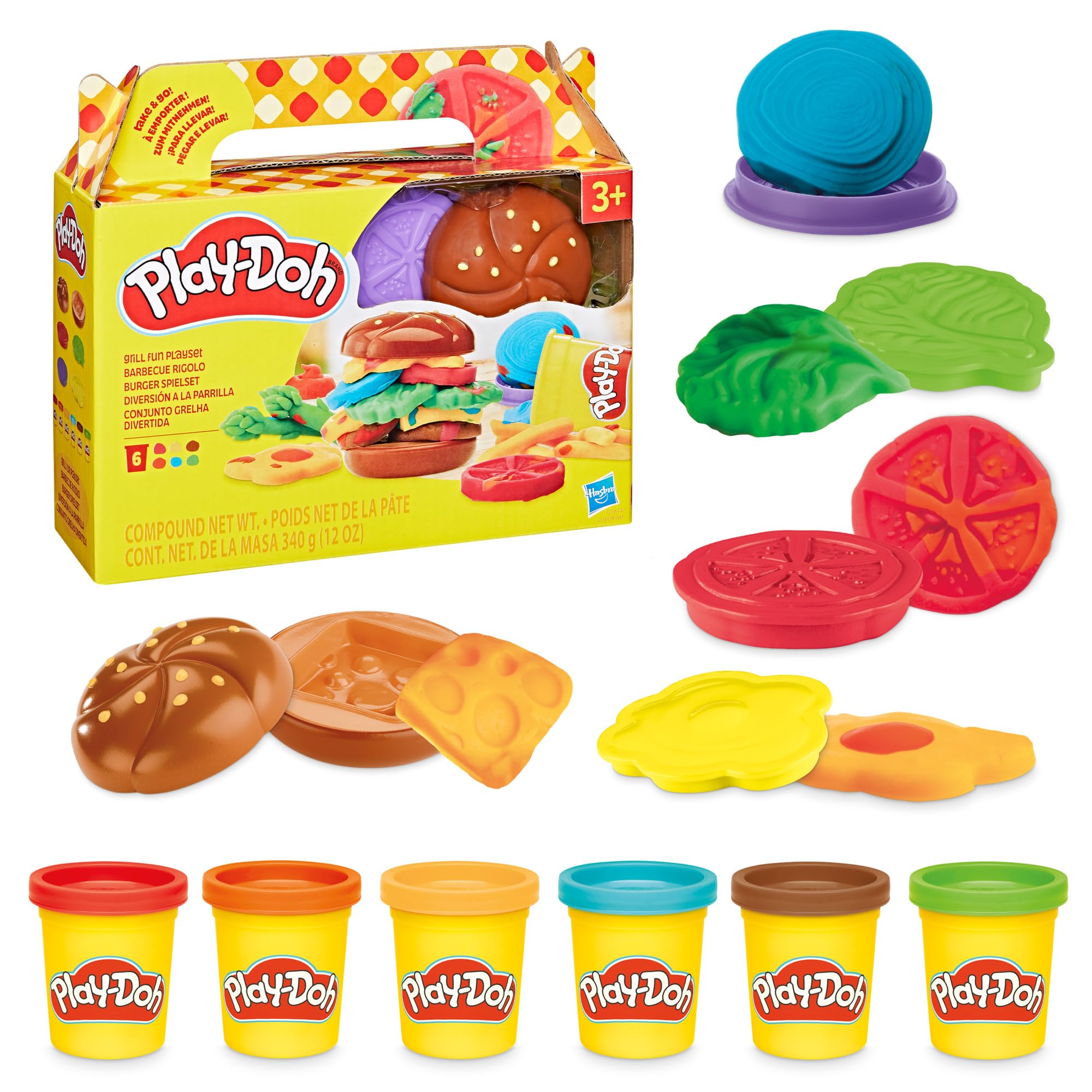 مجموعه بازی گریل Play-Doh، اسباب بازی آشپزخانه، هنر و صنایع دستی برای کودکان ۳ سال و بالاتر