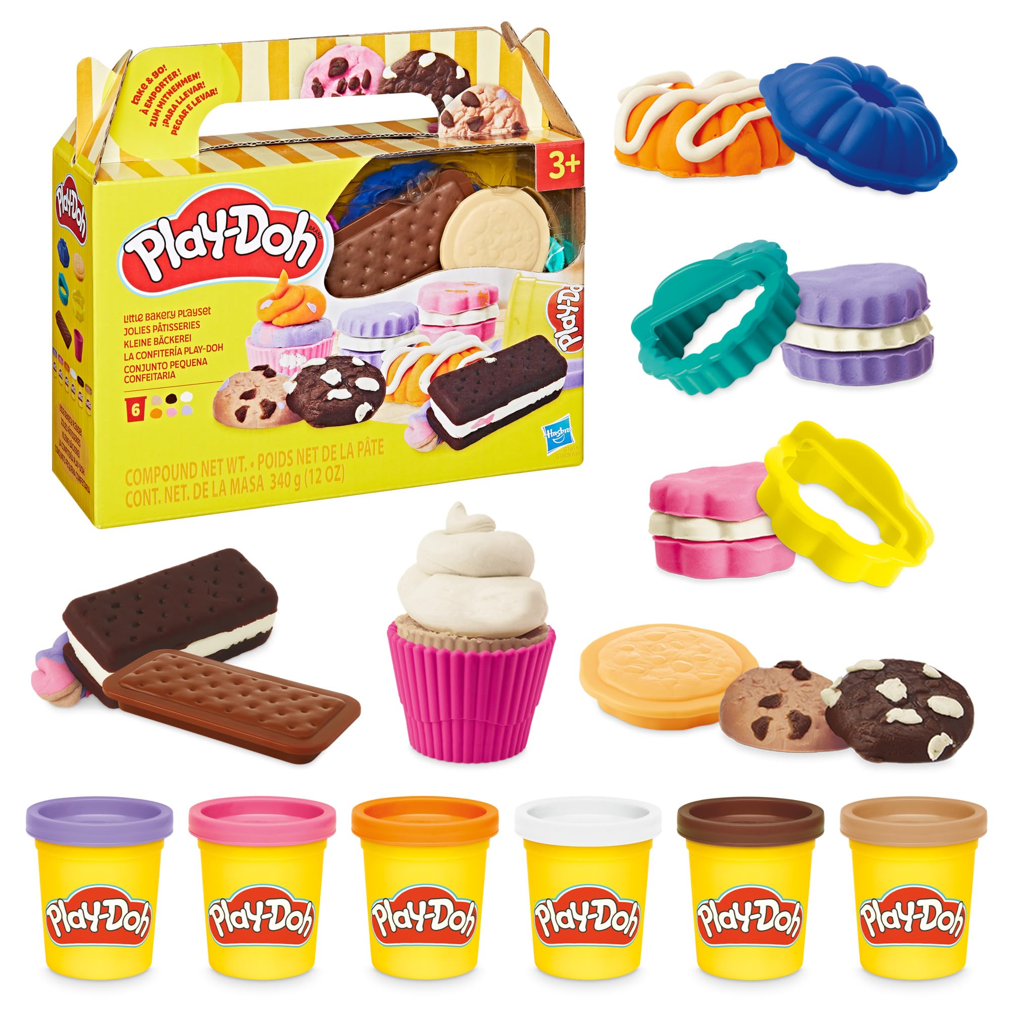 مجموعه بازی کوچک Play-Doh Little Bakery ، اسباب بازی آشپزخانه بازی ، هنر و صنایع دستی برای کودکان ۳ سال به بالا