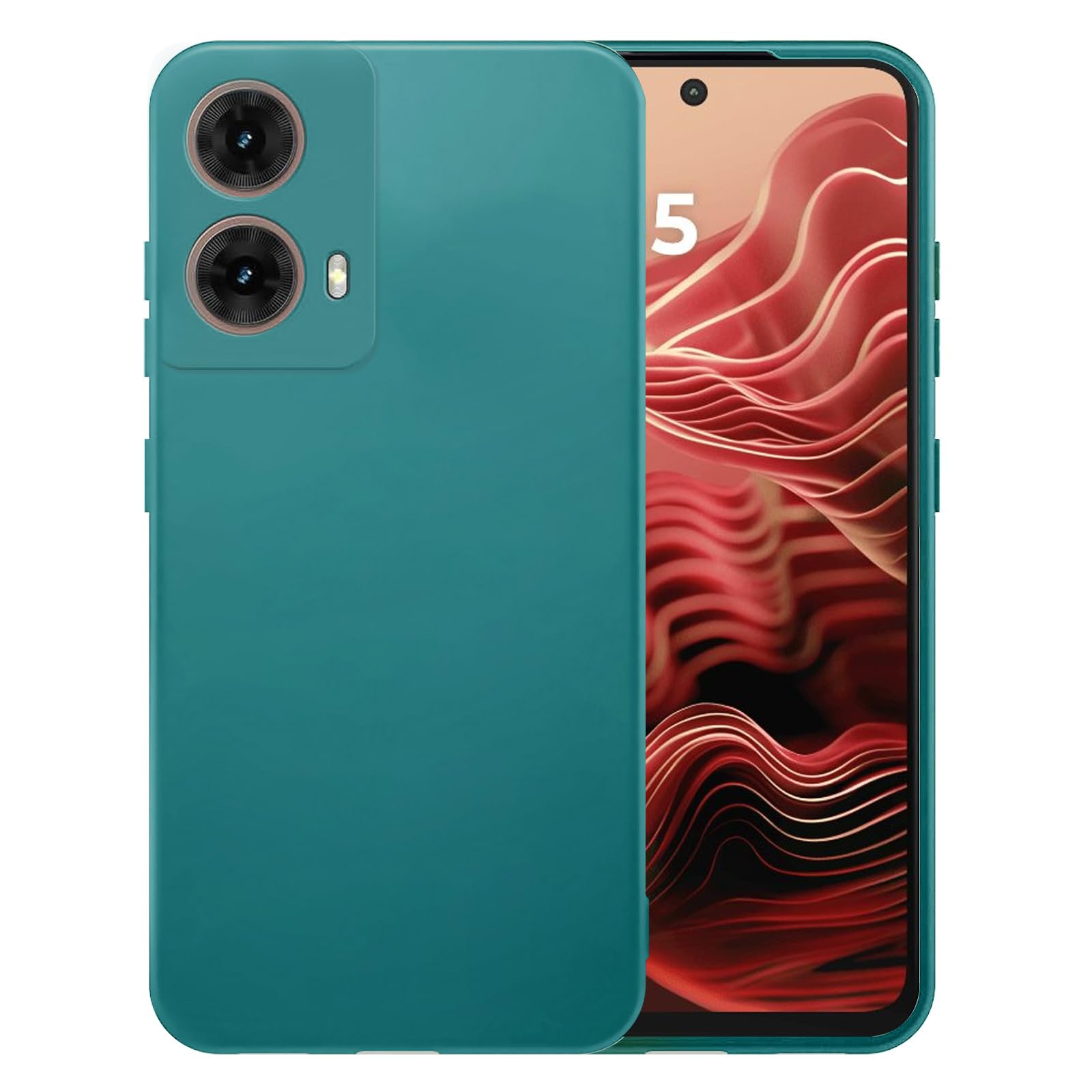 Maykela Silicone Cover Case Cover مطابق با Motorola G35 5G نازک با حفاظت دوربین داخلی نرم جلدی نازک جلد انعطاف پذیر (برای Motorola G35 5G-سبز تیره)