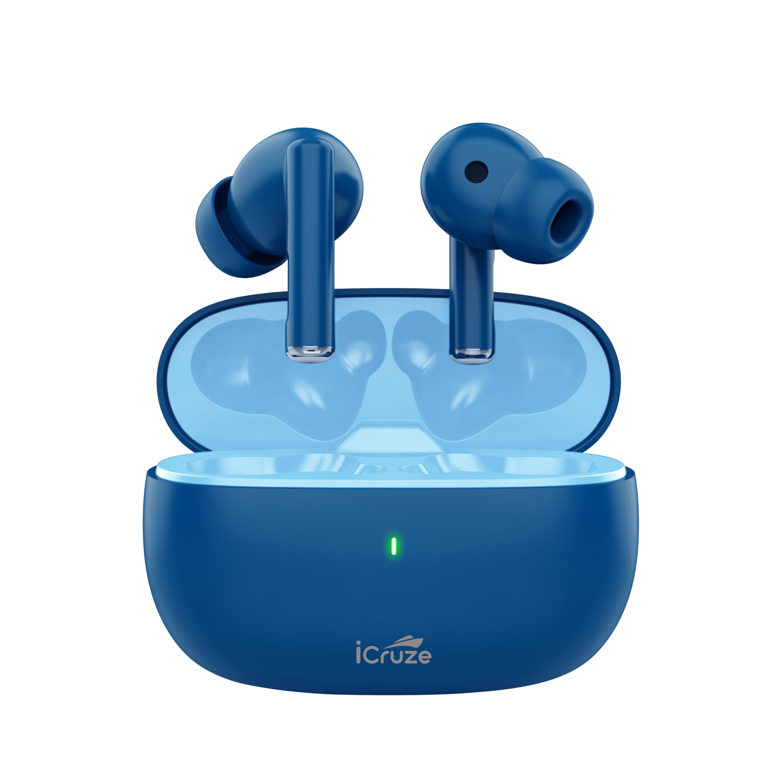 هدفون بی‌سیم iCruze Aura TWS - بلوتوث 5.3، زمان پخش 40 ساعته، ENC، درایور‌های 13 میلیمتری، عایق‌صدا، کنترل لمسی، شارژ Type-C - آبی