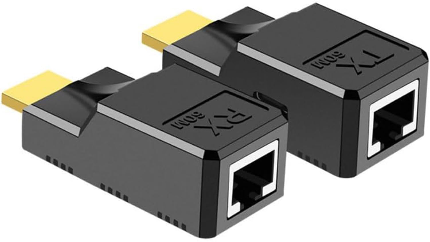 ترجمه: تقویت کننده HDMI به RJ45 شبکه HDMI با پخش کننده USB ۶۰ متری ۱۰۸۰P، سازگار با اتصال کامپیوتر میزبان لپتاپ TX فرستنده خارجی مانیتور HDMI تلویزیون پروژکتور RX گیرنده، ۲ عدد