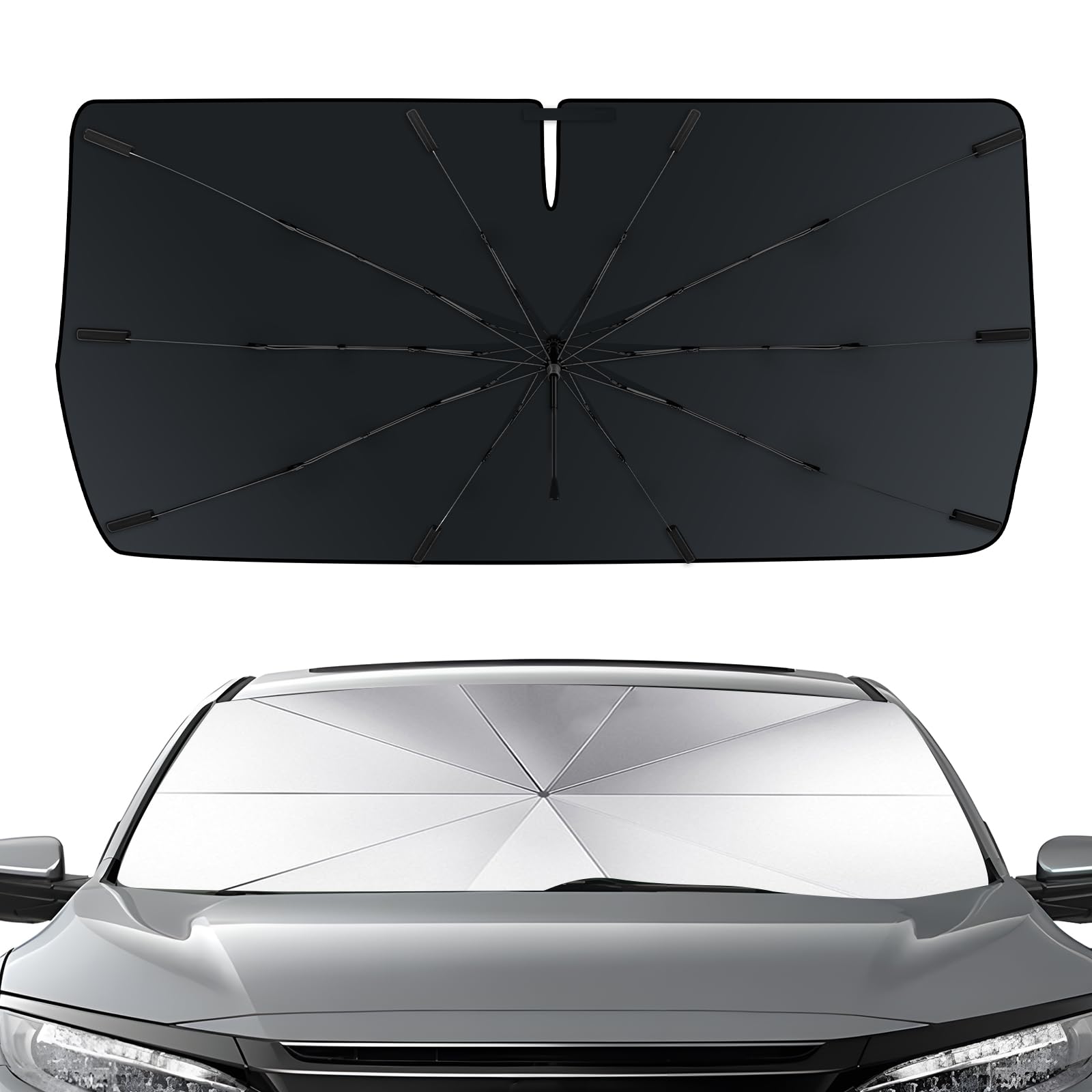 D-Lumina Winshield Sun Shade Umbrella for 2016 2017 2018 2019 2020 2021 Honda Civic, Foldable Car Umbrella Window Shade Sun Visor Cover for UV Rays & Sun Heat Protection Automobile Interior Accessory