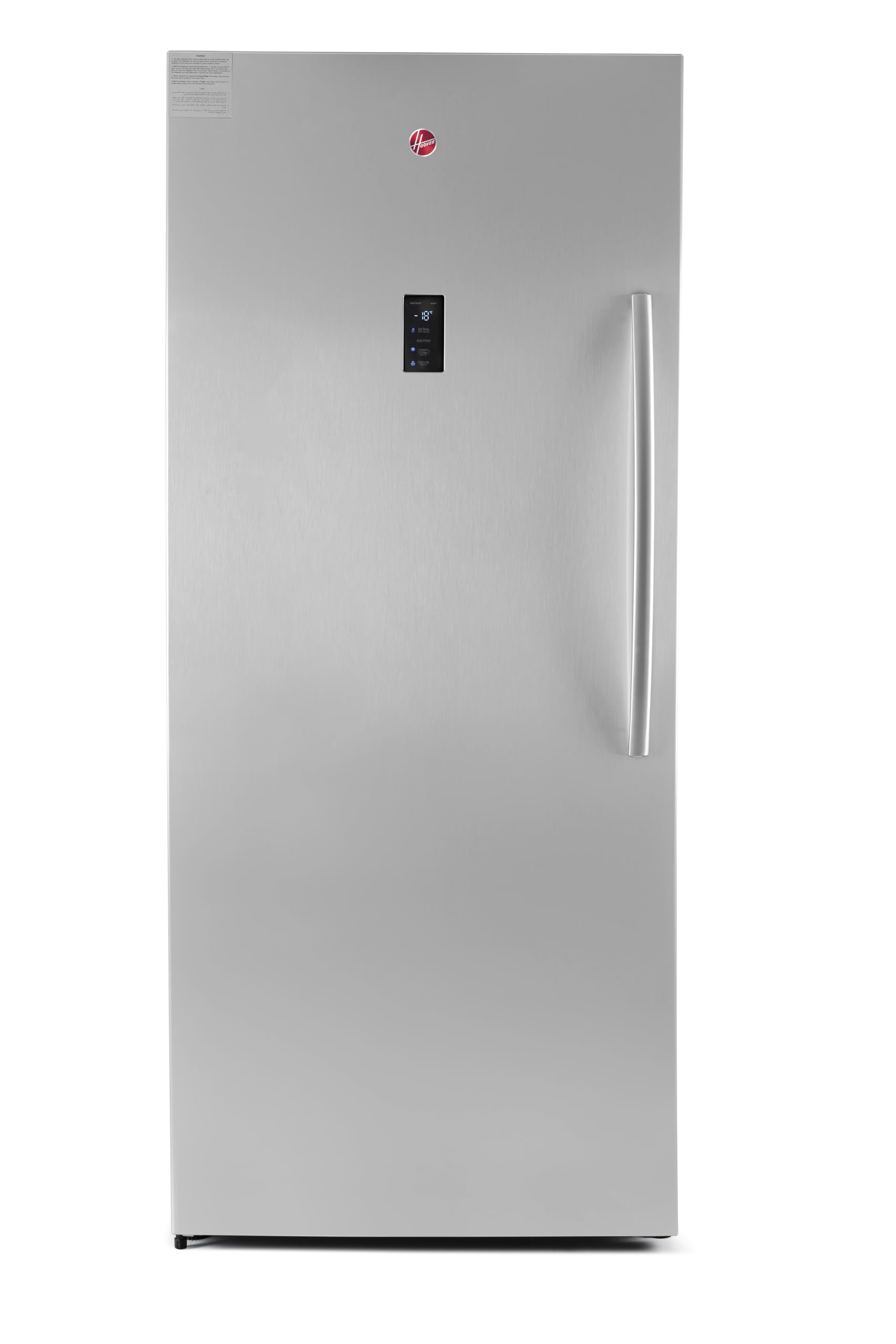 یخچال و فریزر Hoover 765L Total No Frost، دارای سیستم دمای قابل تبدیل، سیستم اینورتر، جریان هوای چندگانه، چراغ LED، نمایشگر در درب، گارانتی 10 ساله بر روی کمپرسور، پایان اینوکس - HSFR-H765-S