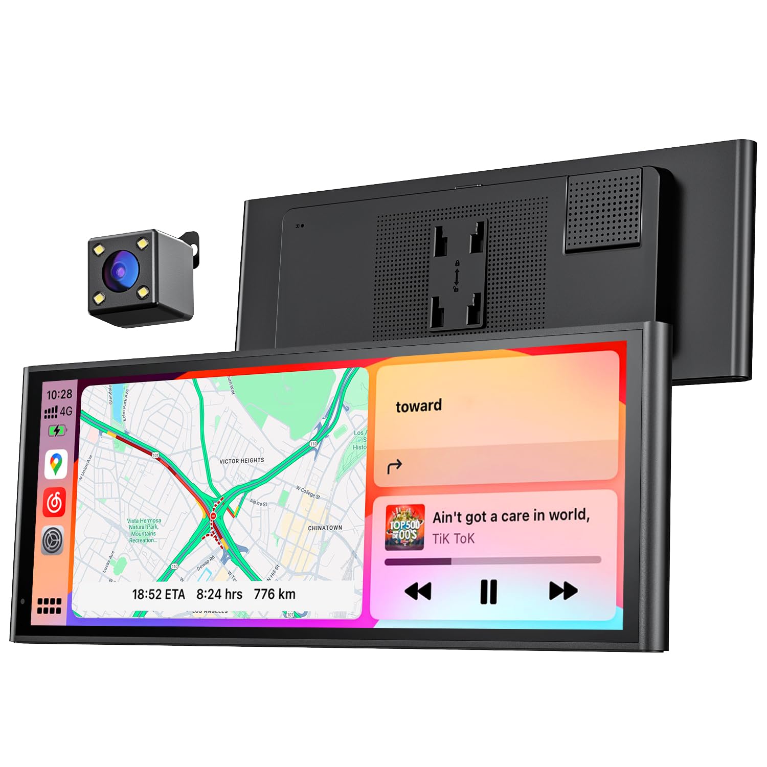 صفحه نمایش قابل حمل بی‌سیم 9.26 اینچ برای Apple CarPlay و Android Auto، به‌روزرسانی OTA، دوربین پشتیبان، لینک آینه، بلوتوث 5.0، کنترل صوتی، ناوبری GPS، FM