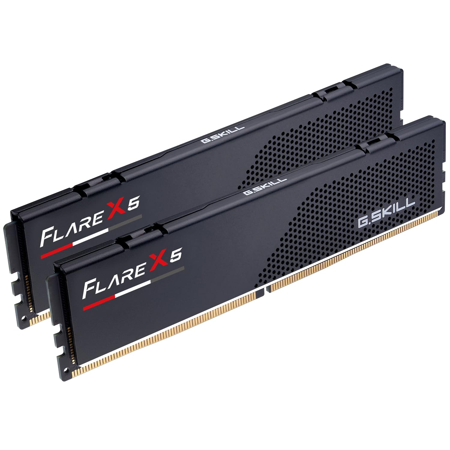 حافظه رم G.SKILL Flare X5 Series DDR5 (نمایشگاه AMD) 32 گیگابایت (2x16 گیگابایت) 6000MT/s CL28-36-36-96 1.40 ولت حافظه رایانه شخصی U-DIMM - مشکی مات (F5-6000J2836G16GX2-FX5)
