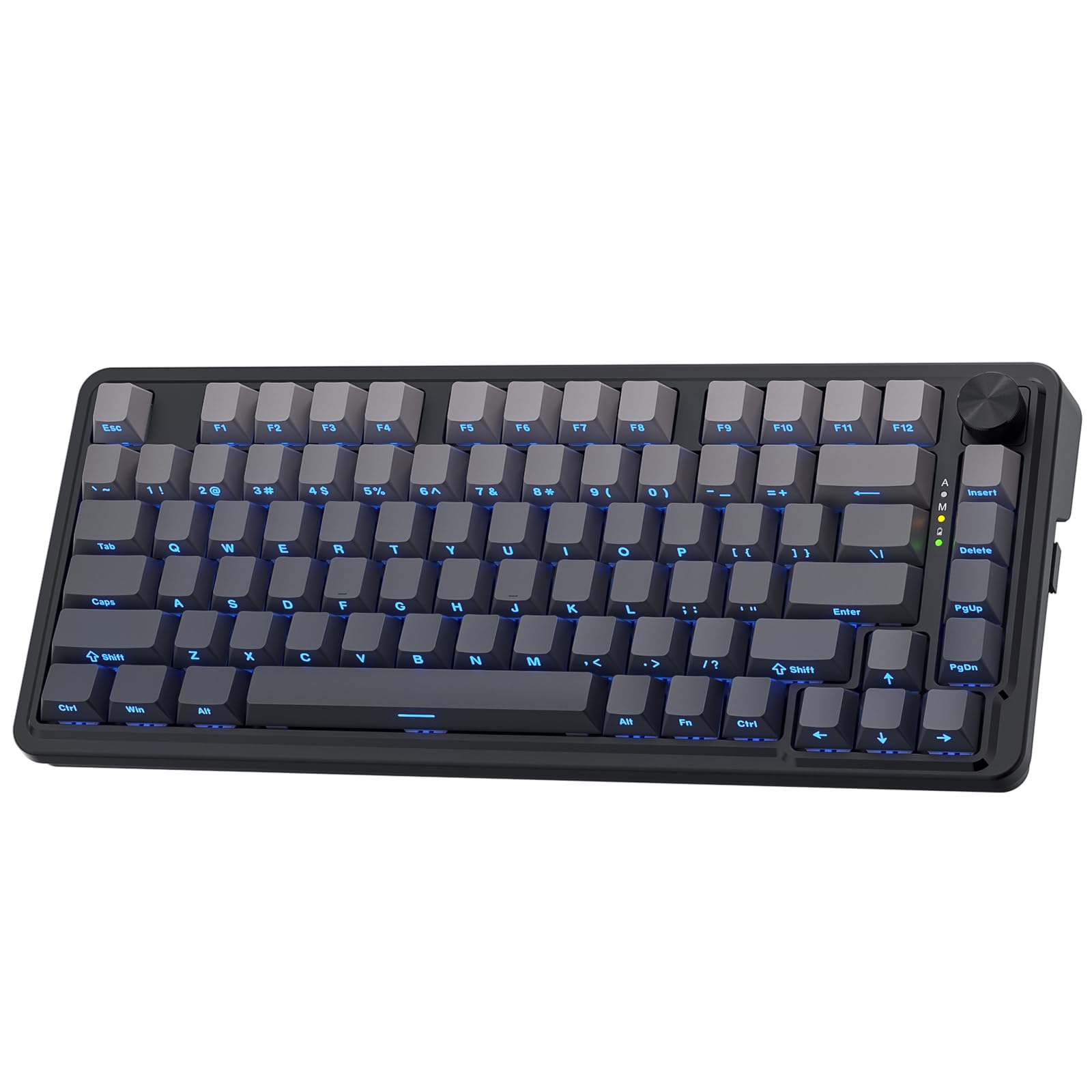 کیبورد بازی بی‌سیم Redragon K673GB 75% با RGB، با سیلیکون گسیخته، ۸۱ کلیدی، کسپه پی‌بی‌تی مکانیکال کومپکت، کنترل اختصاصی دکمه و لغو نویز 5 لایه ای، سوییچ خطی