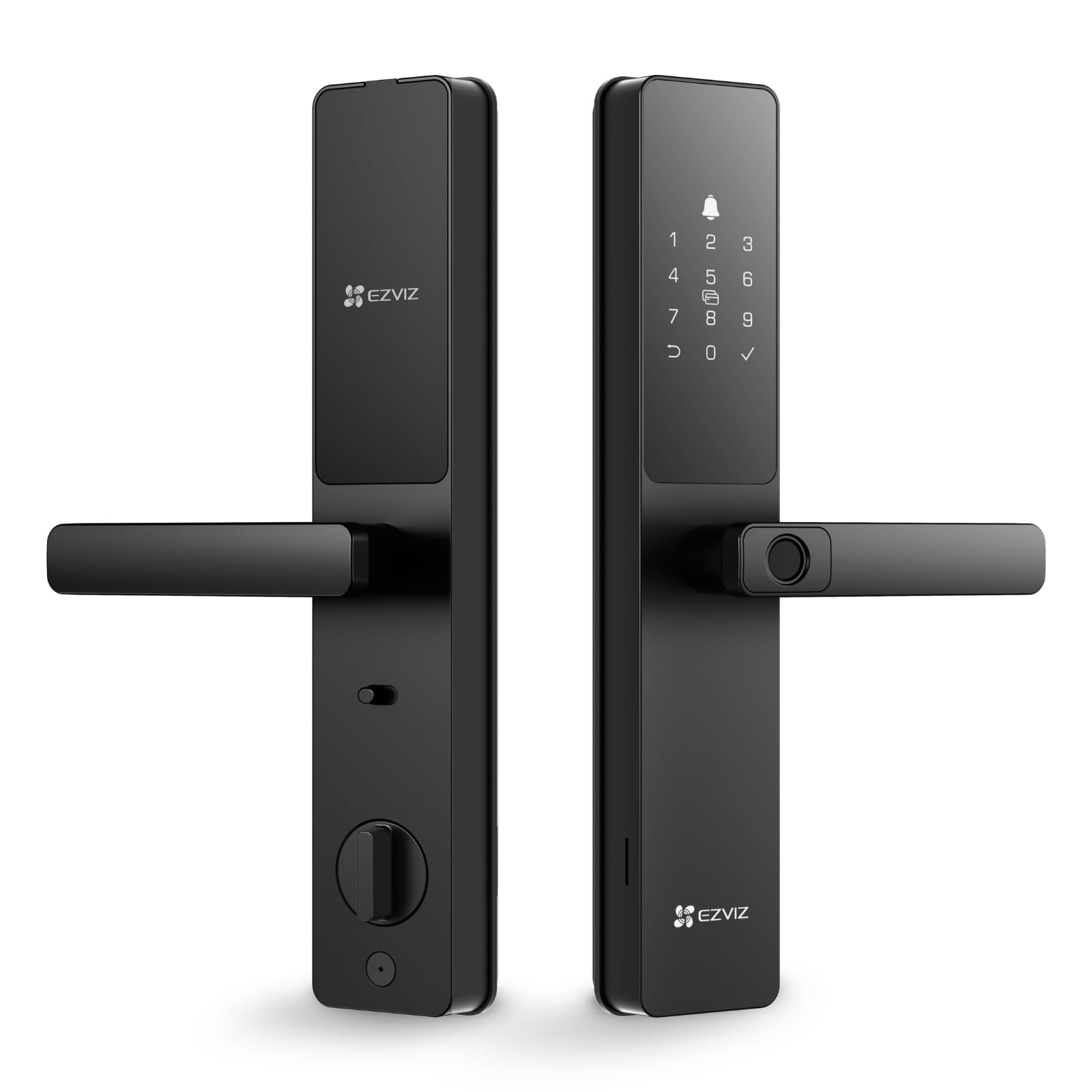 قفل هوشمند EZVIZ Y2000، قفل درب هوشمند 7 در 1 و قفل ورود بدون کلید، دسترسی اثر انگشت با وای فای داخلی، مقاوم در برابر شرایط جوی، قفل ایمنی کودک برای خانه، آپارتمان، ویلا، دفتر، هتل (6068) Y2000-مشکی