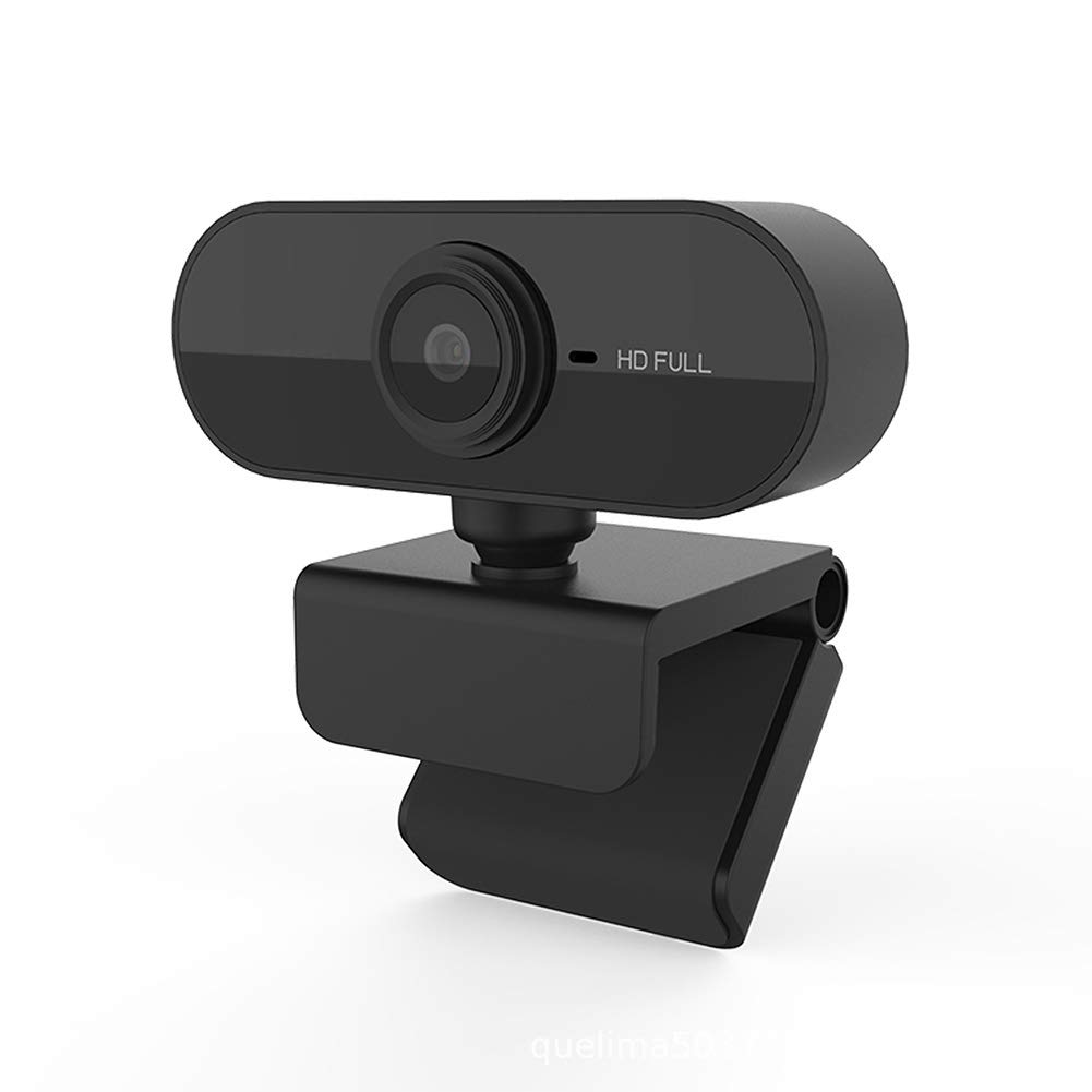وب‌کم برای کامپیوتر، دوربین وب برای رایانه دسکتاپ ۱۰۸۰پی با میکروفن برای ویدیو (مشکی)