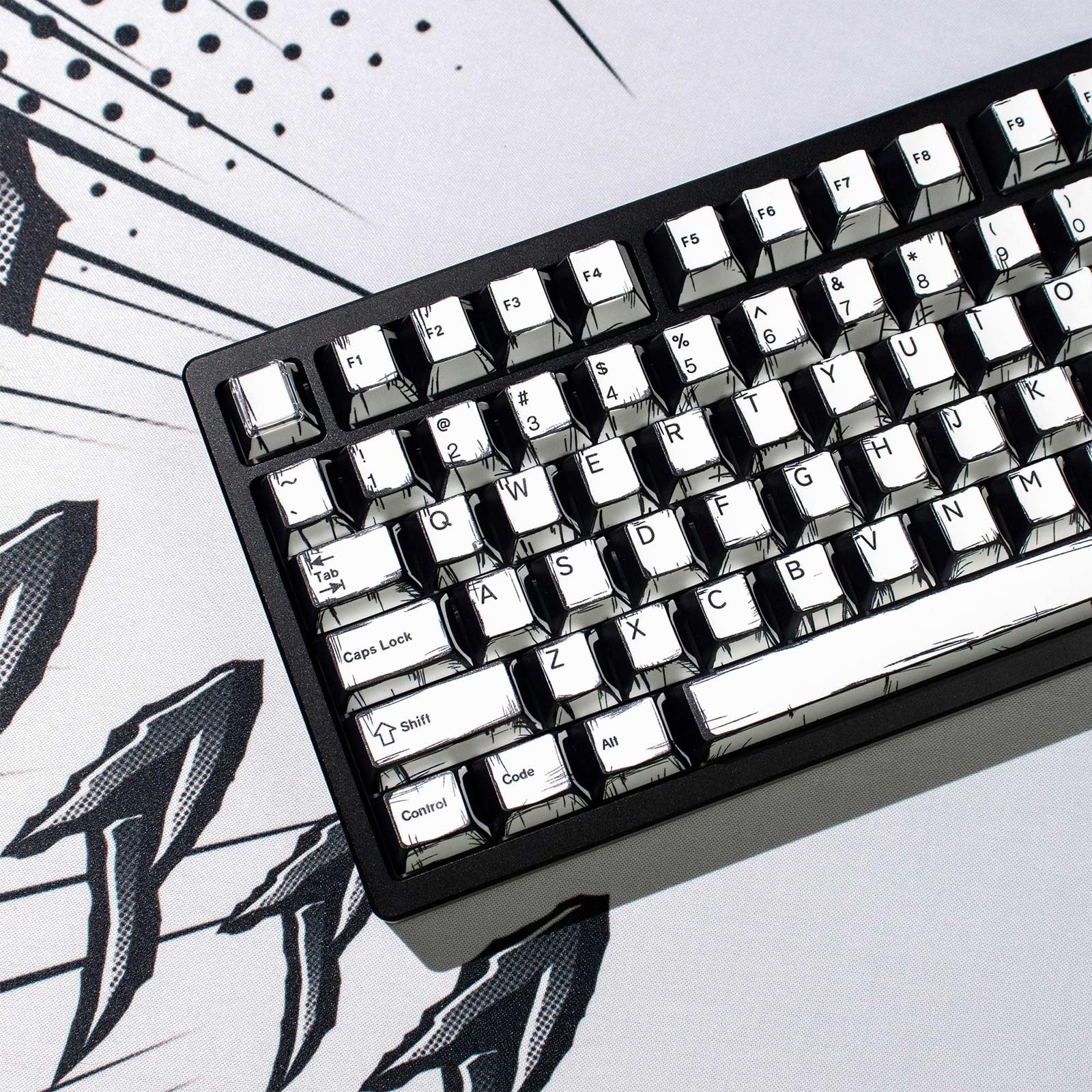 سوهیودهی Retro PBT کیکپس - مجموعه‌ای از کیکپس‌های ژاپنی مانگا سفید، ۱۴۱ کلید فایل Cherry، آزمایش دائمی پروفایل Keycap سفارشی، کیپ‌های استایل کم‌حجم برای کیبوردهای مکانیکی Cherry MX ۶۰٪، ۶۵٪، ۷۵٪، ۱۰۰٪