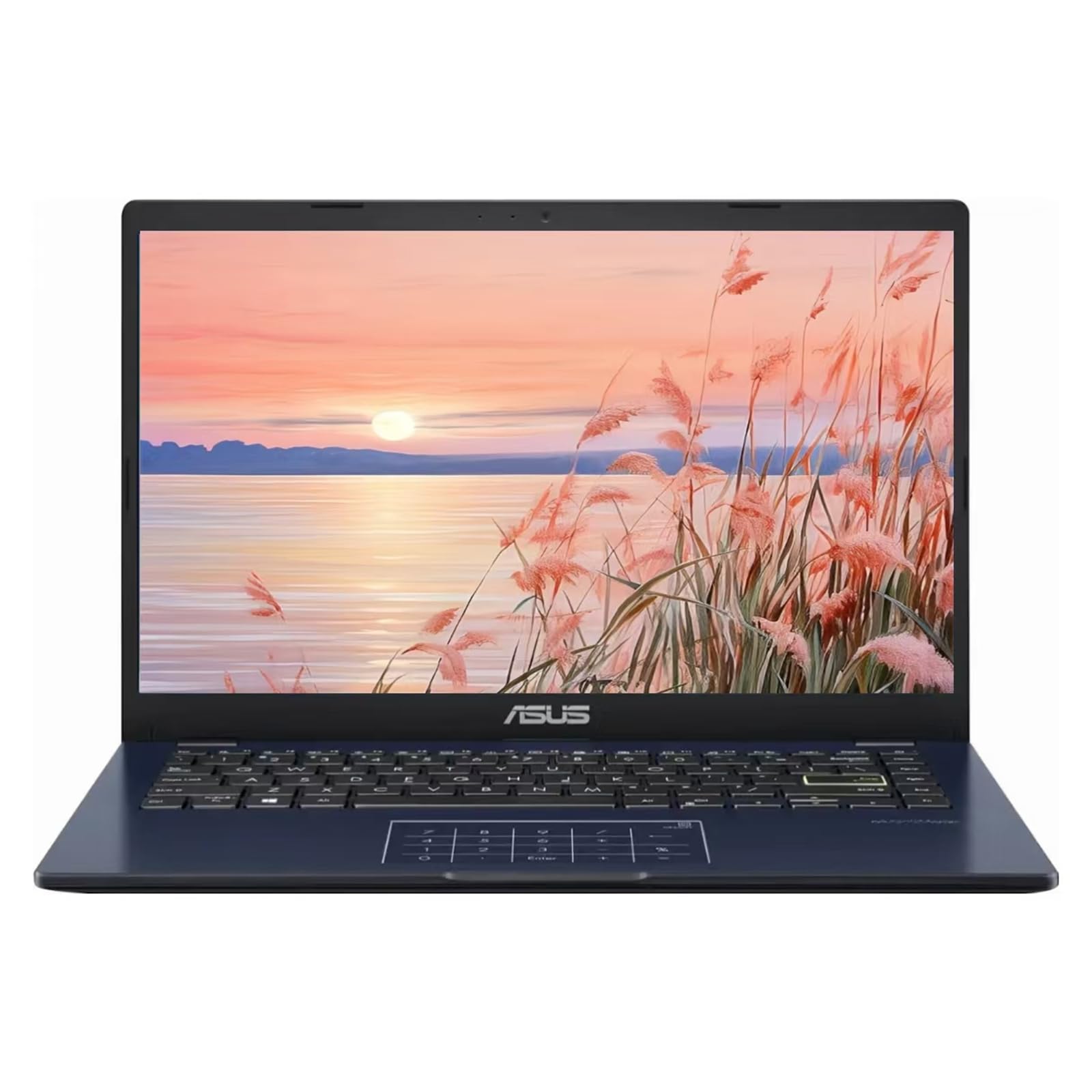 لپ تاپ ASUS 14 اینچی FHD (1920 × 1080) IPS LED، Intel Pentium N6000، 4 هسته، 4 گیگابایت حافظه، 64 گیگابایت eMMC، Star Black، Windows 11 Home، HDMI، موس پد TWE و کارت حافظه 64 گیگابایت Micro