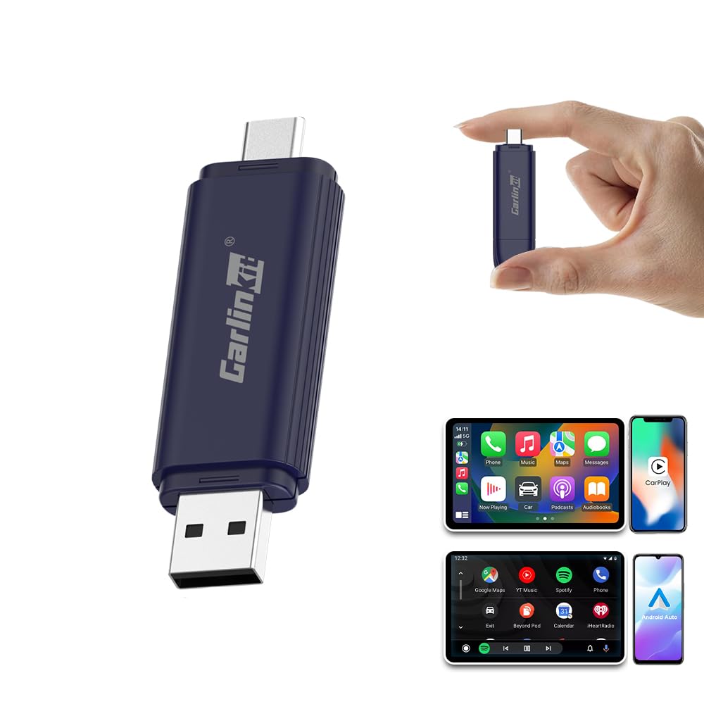 Carlinkit MINI5 PRO یک آداپتور بی‌سیم CarPlay/Android Auto با قابلیت ارتقا از اتصال سیمی به بی‌سیم است - اتصال از طریق USB و بلوتوث.