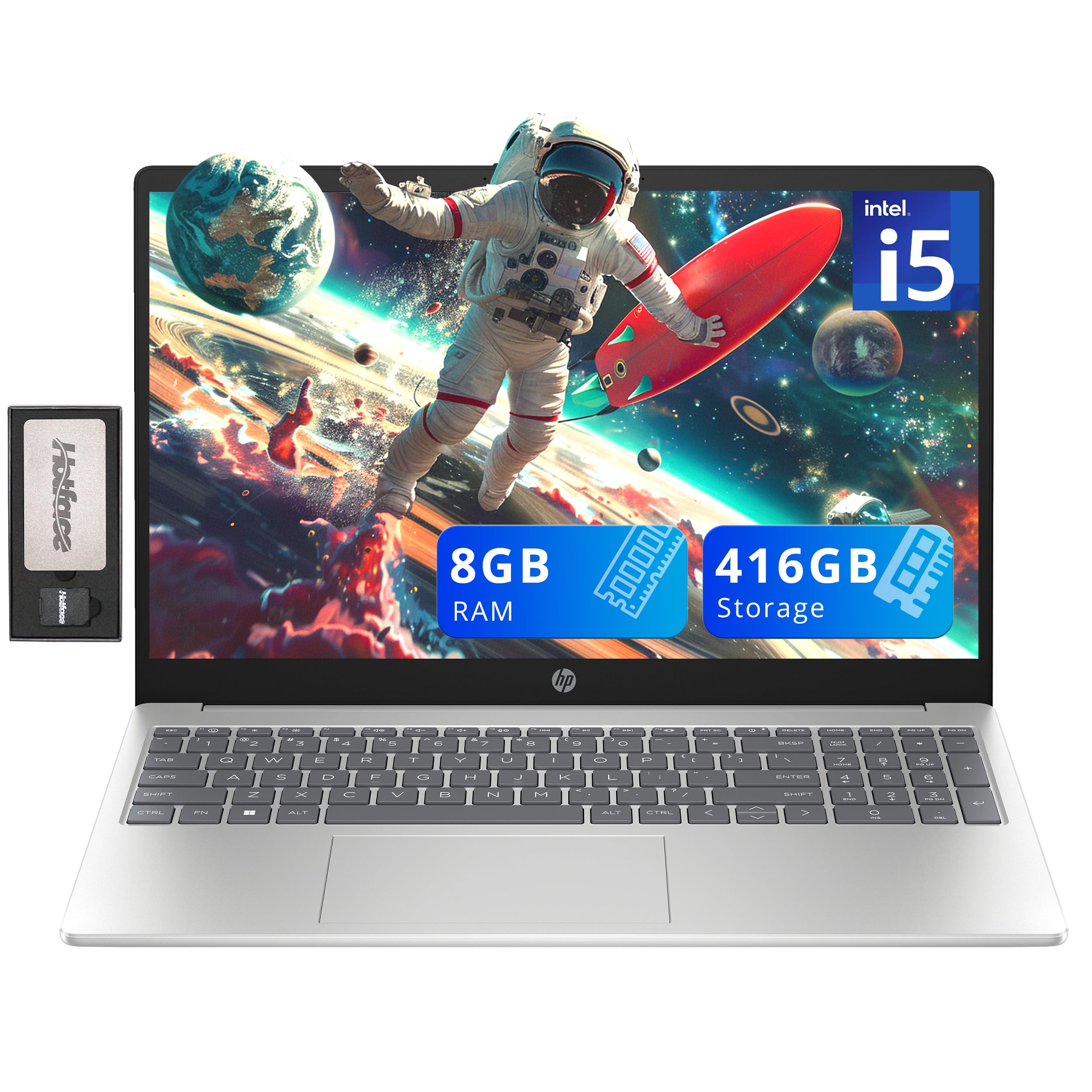 لپتاپ HP Pavilion 15.6 اینچ صفحه نمایش FHD IPS، Intel i5-1235U، 8GB RAM، ذخیره‌سازی 416GB (256GB SSD + 160GB مجموعه ایستگاه داکینگ)، گرافیک Intel Iris Xe، پد عددی، وب‌کم، Wi-Fi 6، ویندوز 11، نقره ای 8GB | 416GB ذخیره‌سازی