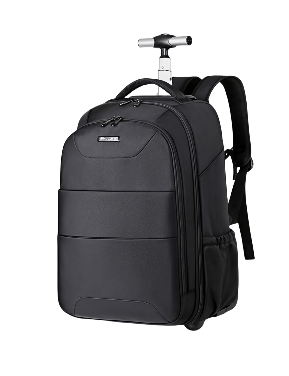 کوله‌پشتی رولی Skycare Carry On با طراحی قابل حمل جهت لپ تاپ، 18 اینچ، سبک وزن، مناسب برای استفاده شبانه با چرخ‌های صاف برای سفرهای کاری (مشکی-۱)