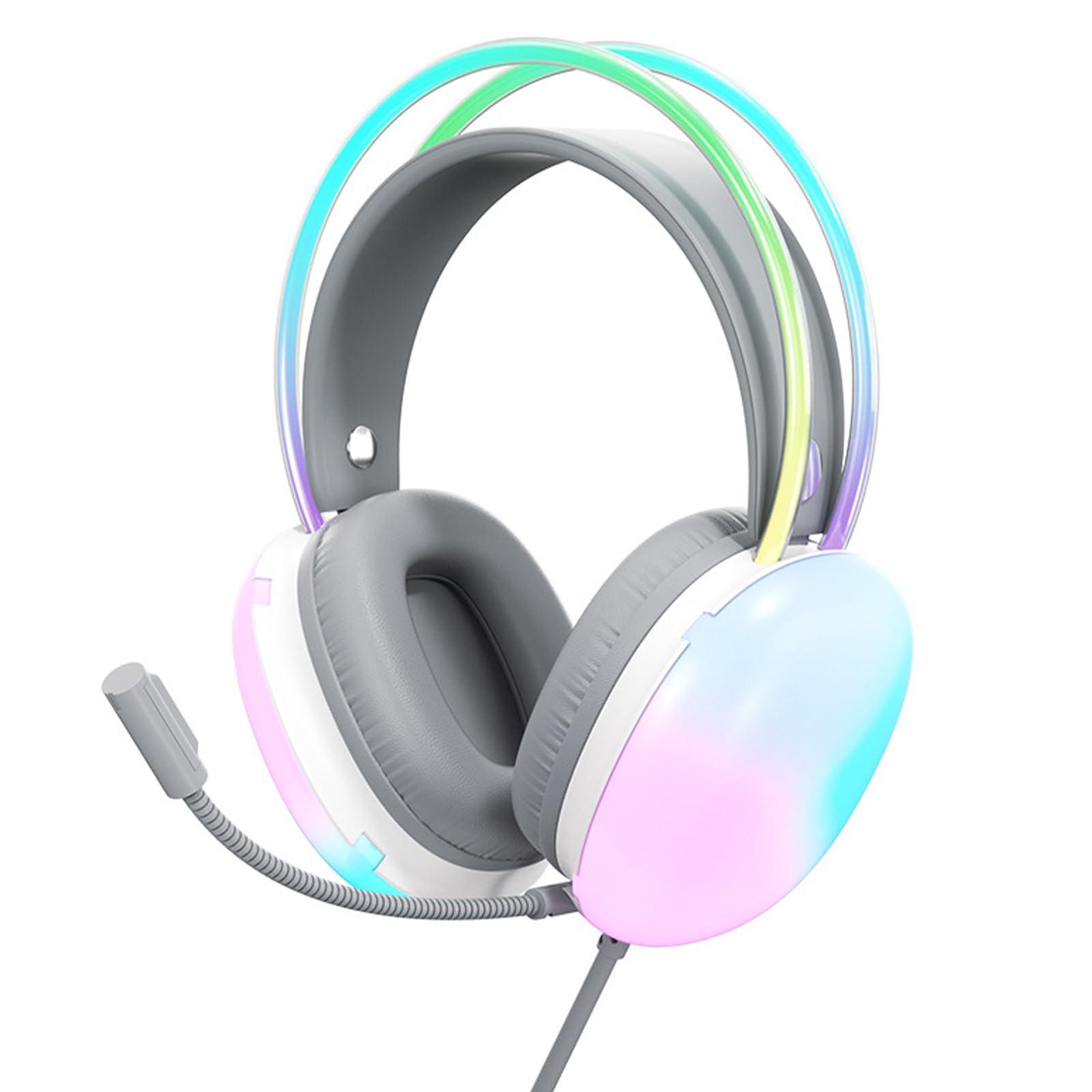 هدفون های بی‌سیم Over Ear YUELER با میکروفن، گوشی‌های گیمینگ و میتینگ با دریافت واضح، سازگاری راحت و رنگ سفید
