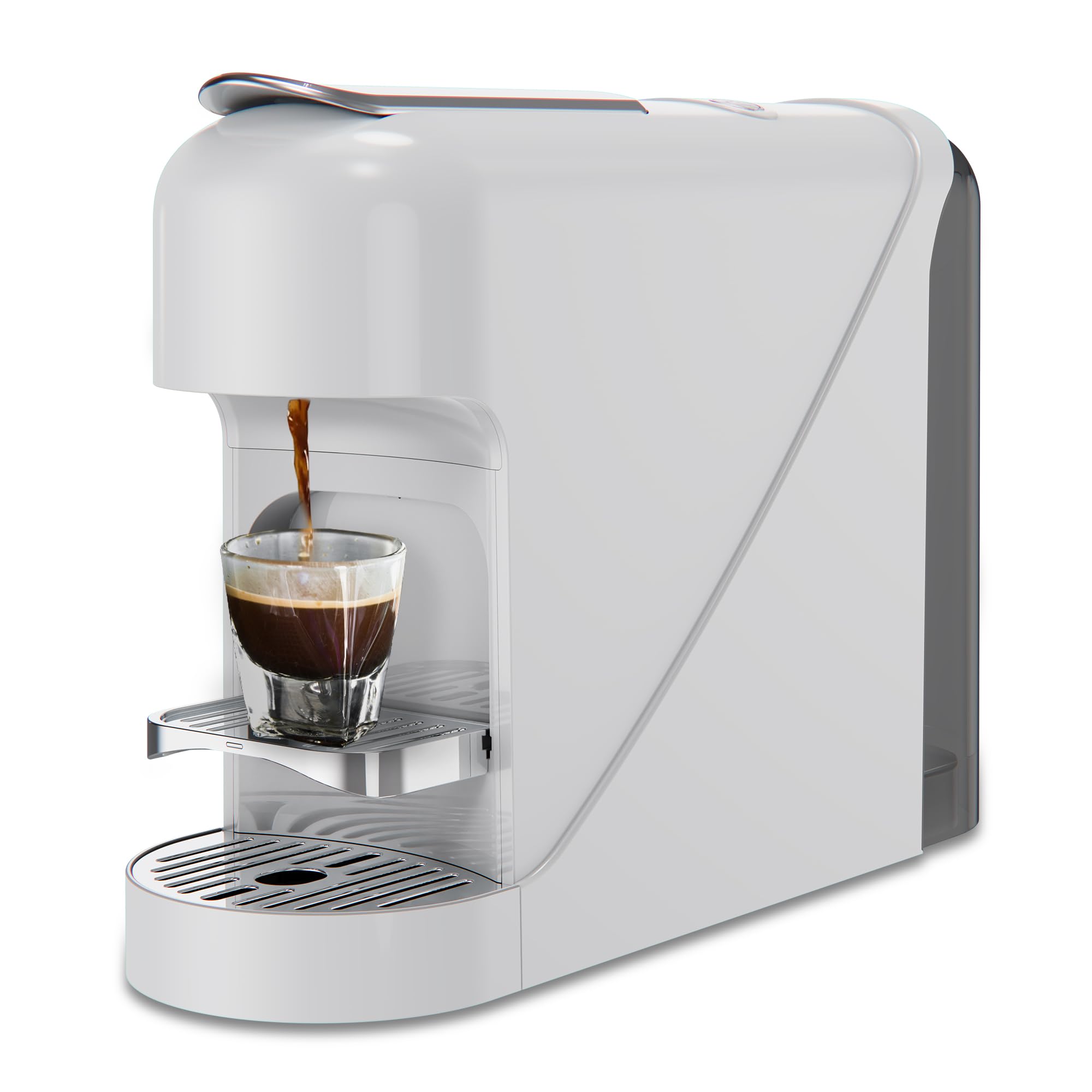 ماشین اسپرسو کمپکت OkeanosHaven 20-Bar - سازگار با کپسول‌های Nespresso، Lor، Peet's و بیشتر - دستگاه اسپرسو کپسولی برای منزل، دفتر کار و سفر - دستگاه اسپرسو کپسولی تک نفره کوچک سفید
